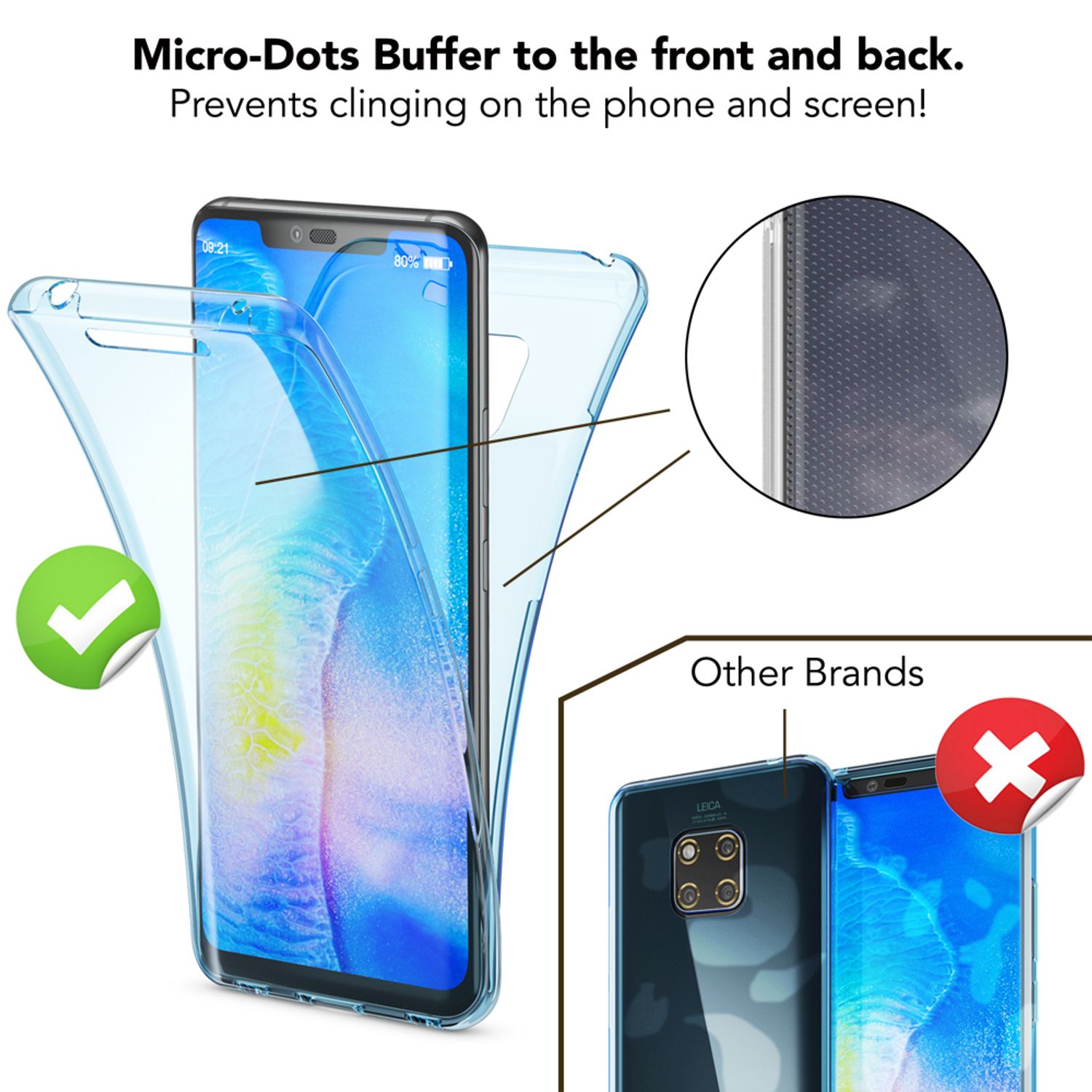 NALIA 360 Grad Handy-Hülle für Huawei Mate20 Pro, Rundum Doppel-Schutz Case NALIA