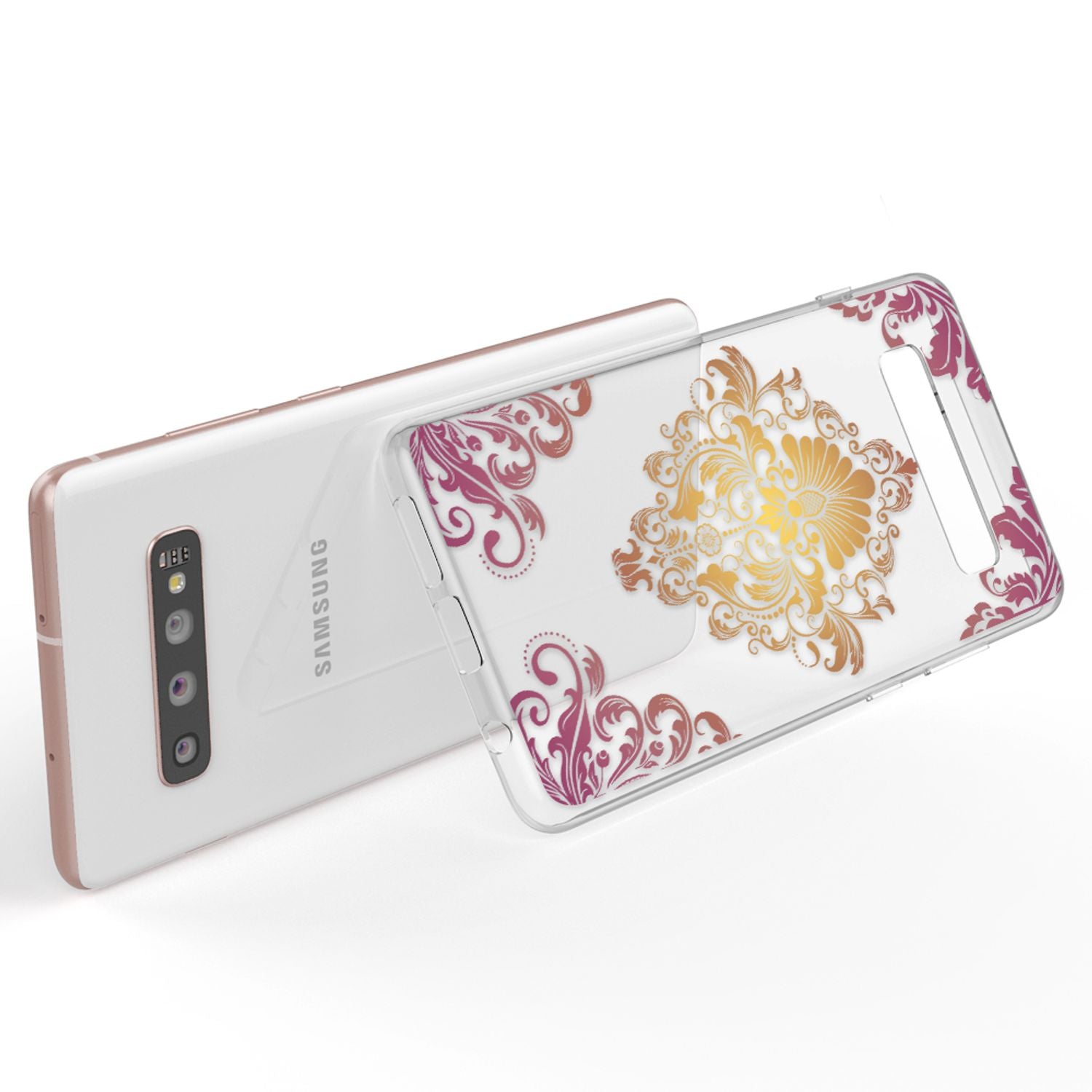 NALIA Hülle für Samsung Galaxy S10 Plus, Motiv Handyhülle Silikon Case Cover Royal Ornament NALIA