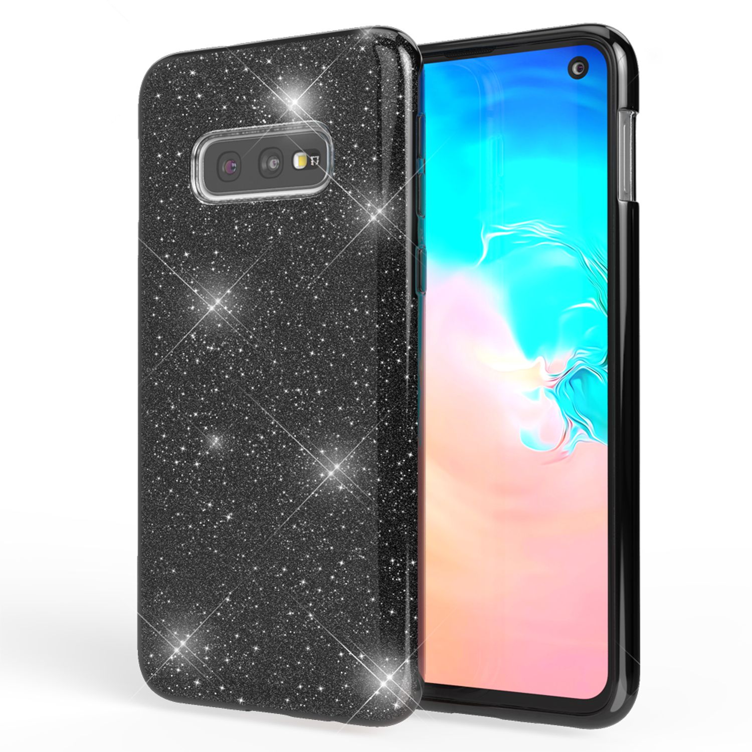 NALIA Hülle kompatibel mit Samsung Galaxy S10e, Glitzer Handy Hülle Back Cover NALIA Protective Hülle