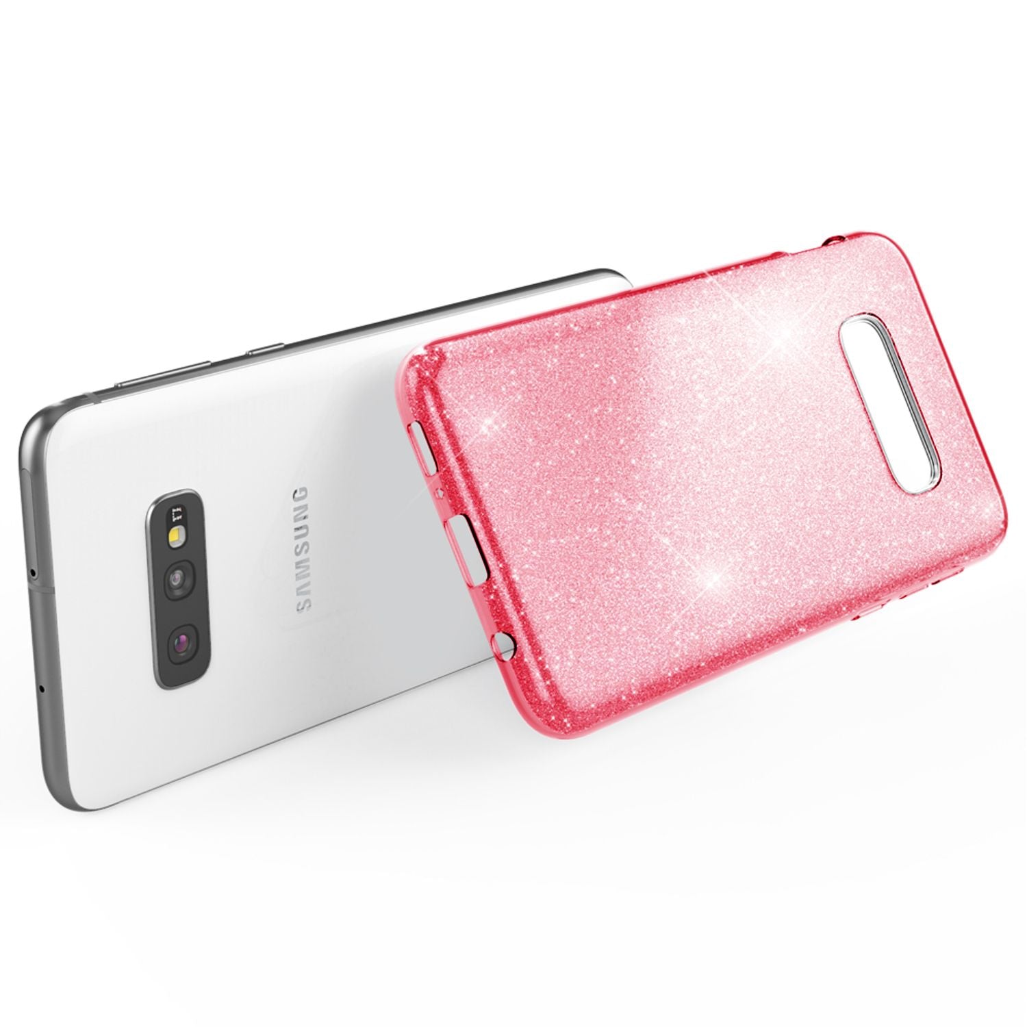NALIA Hülle kompatibel mit Samsung Galaxy S10e, Glitzer Handy Hülle Back Cover NALIA Protective Hülle