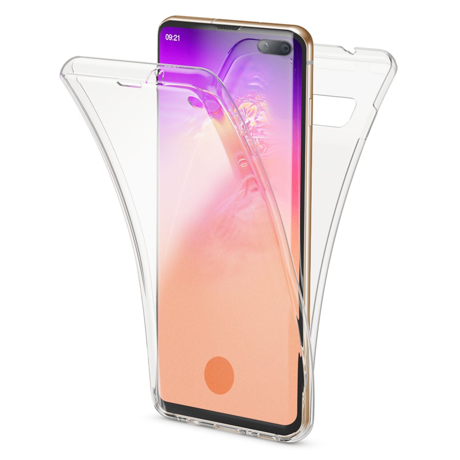 NALIA 360 Grad Hülle für Samsung Galaxy S10 Plus, Full Cover Silikon Case Schutz Transparent NALIA