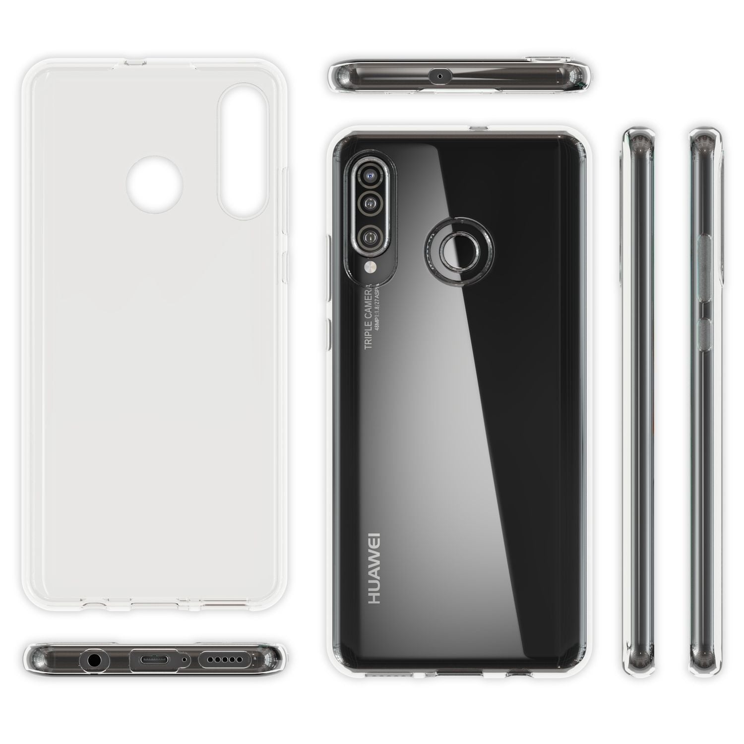 NALIA Handyhülle für Huawei P30 Lite Hülle, Durchsichtige Silikon Schutzhülle Default Title NALIA Transparente Hülle