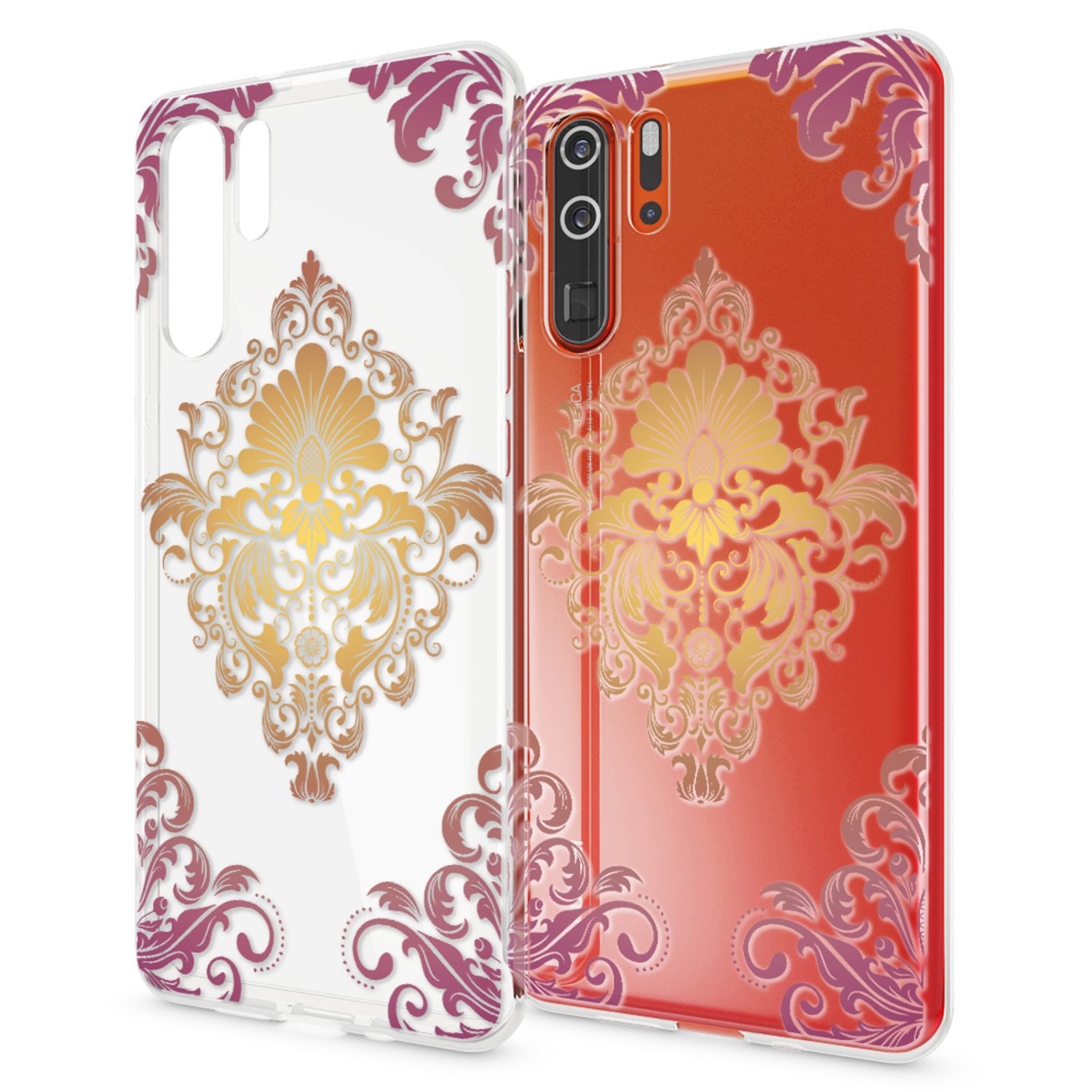 NALIA Hülle für Huawei P30 Pro, Motiv Handyhülle Slim Silikon Case Schutzhülle Royal Ornament NALIA