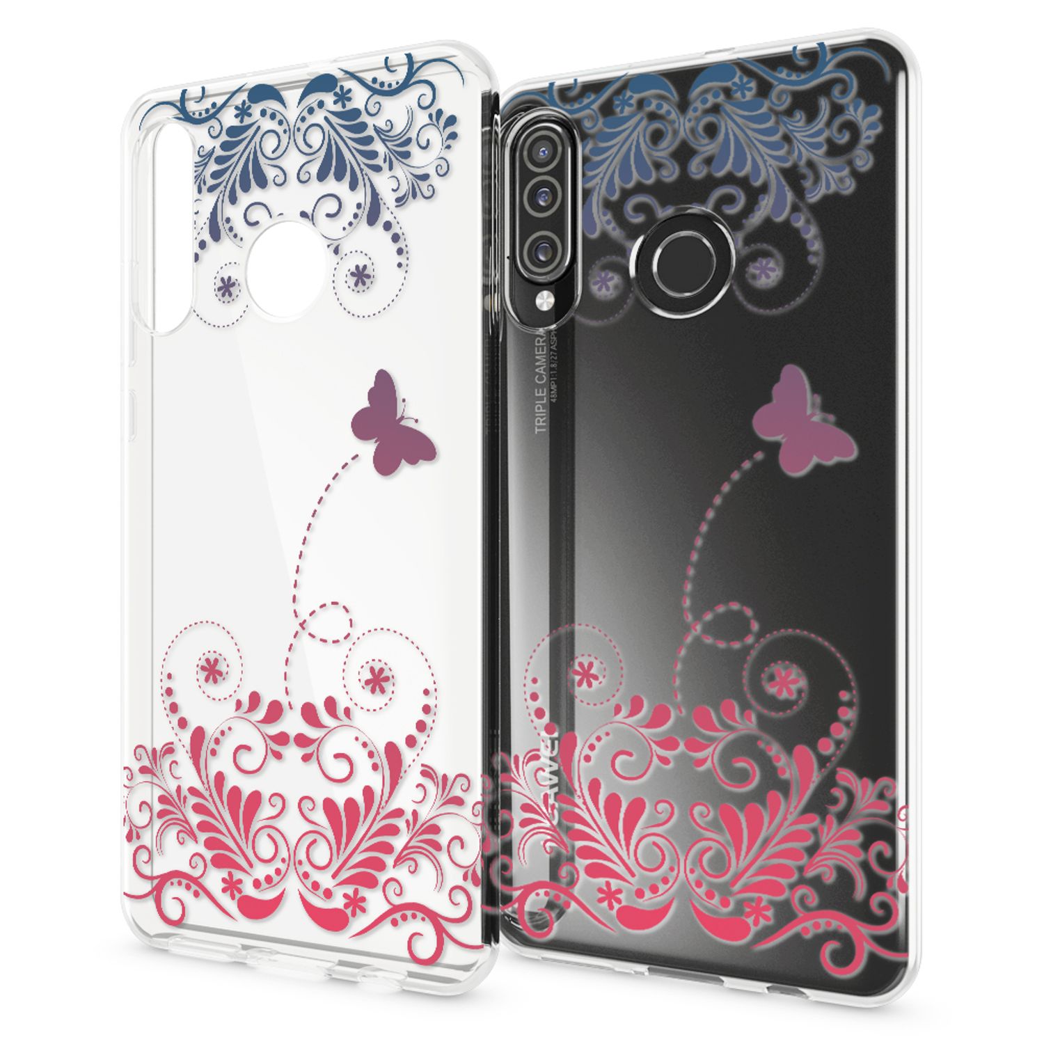 NALIA Hülle für Huawei P30 Lite, Motiv Handy Hülle Slim Silikon Case Schutzhülle Flamingo Pink NALIA