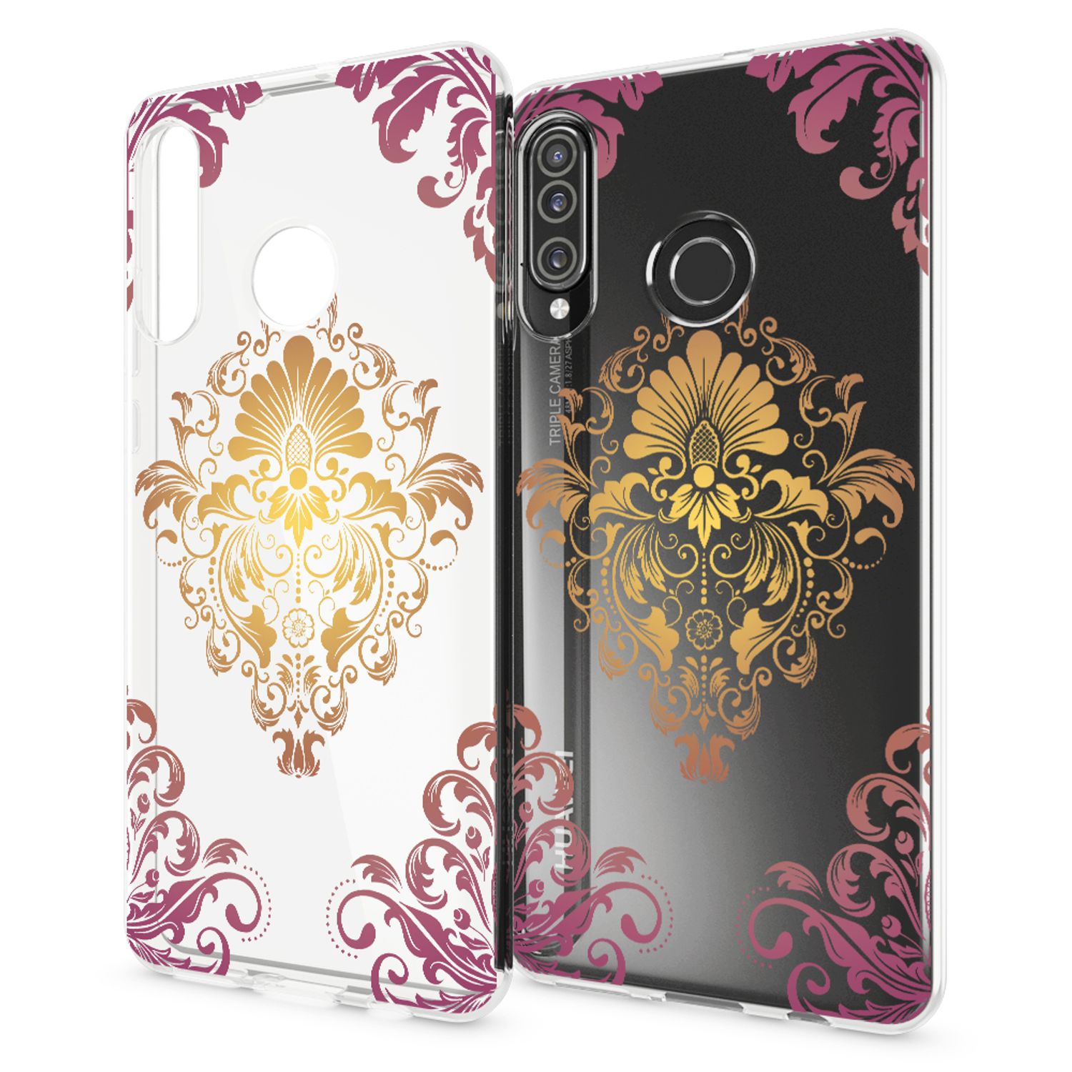 NALIA Hülle für Huawei P30 Lite, Motiv Handy Hülle Slim Silikon Case Schutzhülle Flamingo Pink NALIA