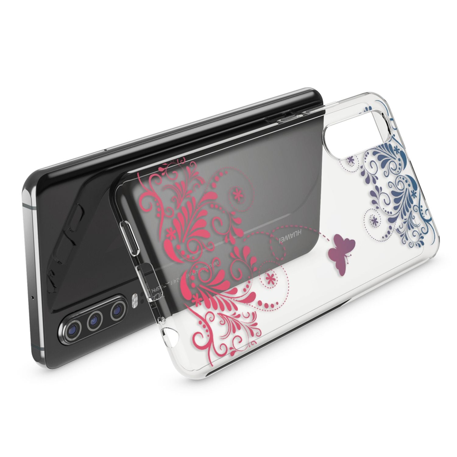 NALIA Hülle für Huawei P30, Motiv Handyhülle Slim Silikon Case Cover Schutzhülle Red Mandala NALIA