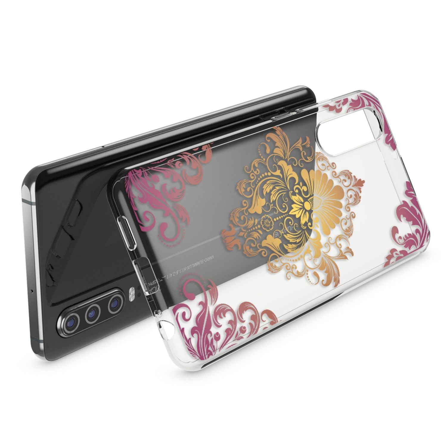 NALIA Hülle für Huawei P30, Motiv Handyhülle Slim Silikon Case Cover Schutzhülle Royal Ornament NALIA