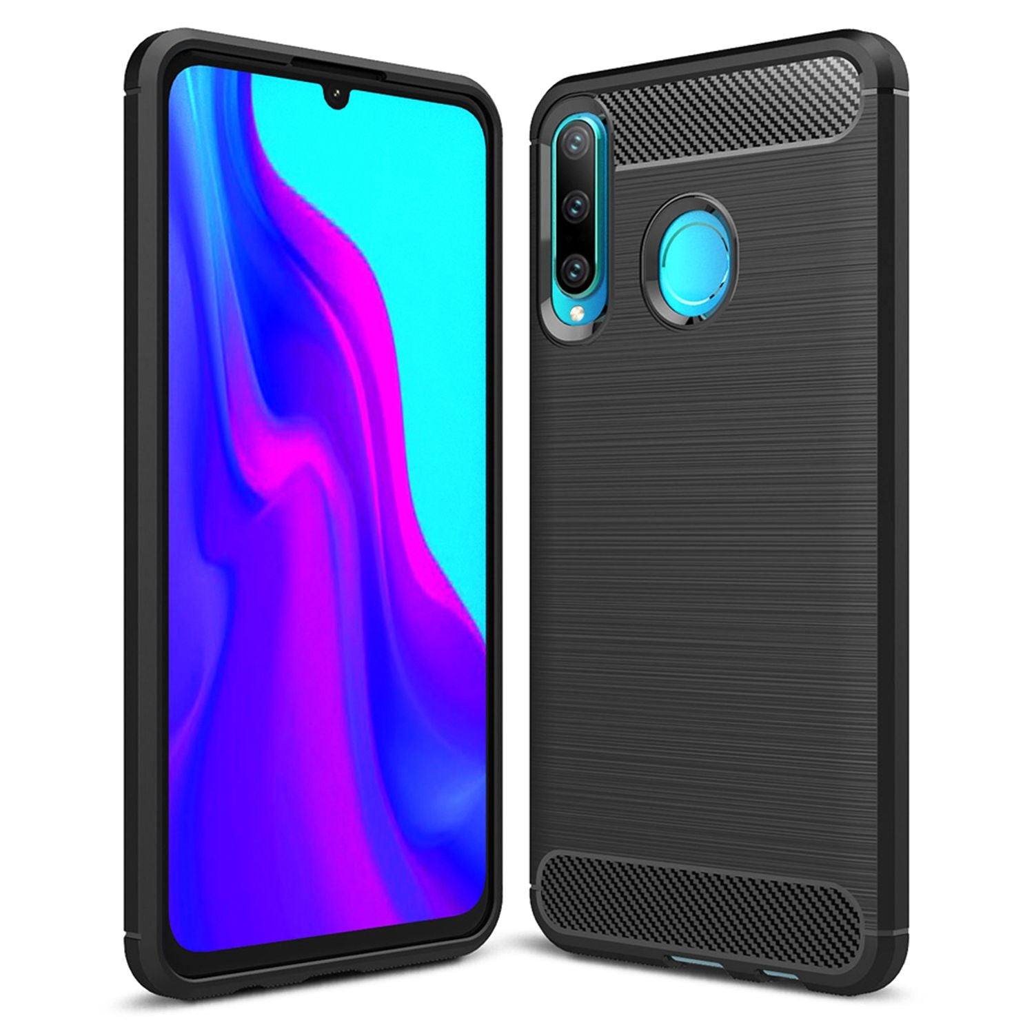 NALIA Design Case für Huawei P30 Lite Hülle, Karbon Optik Stylische Handyhülle Default Title NALIA Protective Hülle