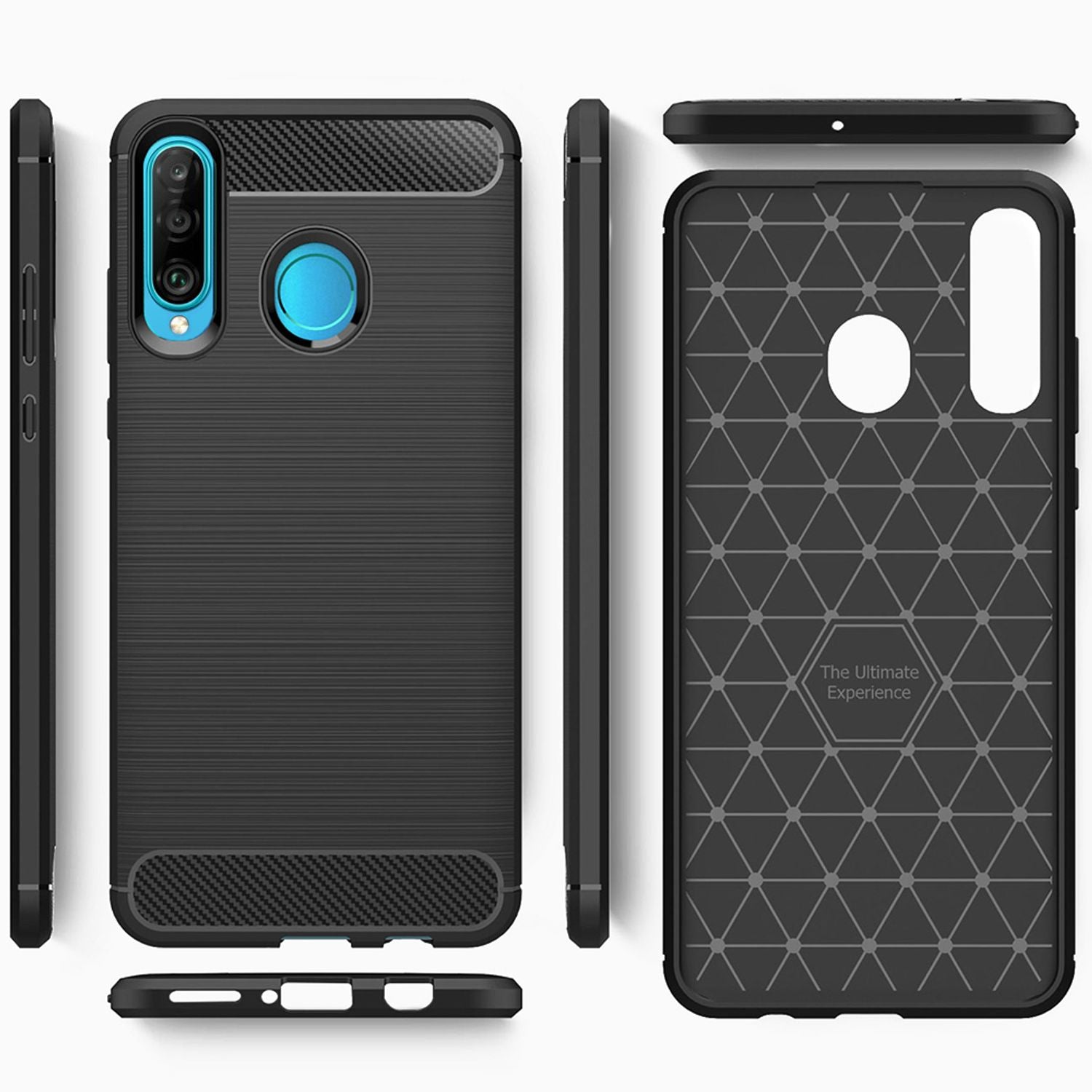 NALIA Design Case für Huawei P30 Lite Hülle, Karbon Optik Stylische Handyhülle Default Title NALIA Protective Hülle