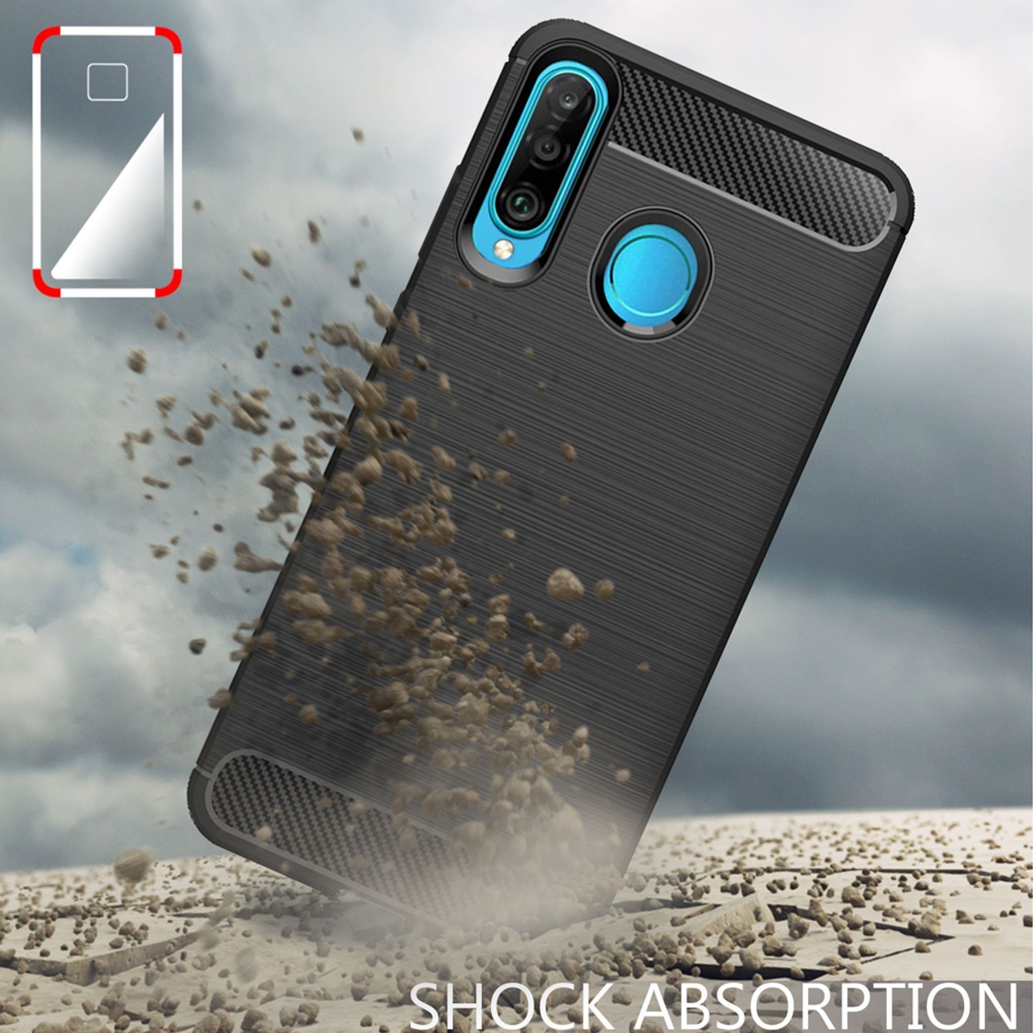 NALIA Design Case für Huawei P30 Lite Hülle, Karbon Optik Stylische Handyhülle Default Title NALIA Protective Hülle