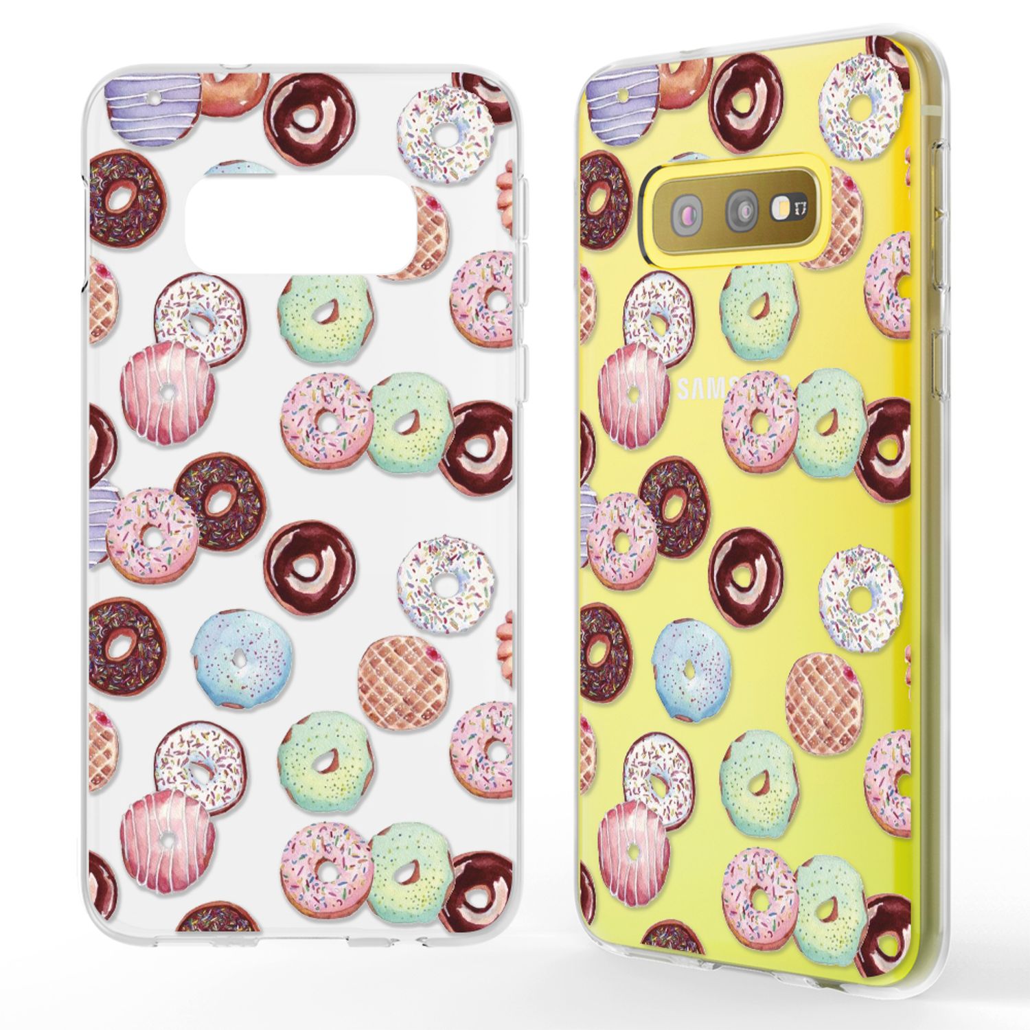 NALIA Handyhülle kompatibel mit Samsung Galaxy S10e, Slim Motiv Case Cover Etui Doughnuts NALIA