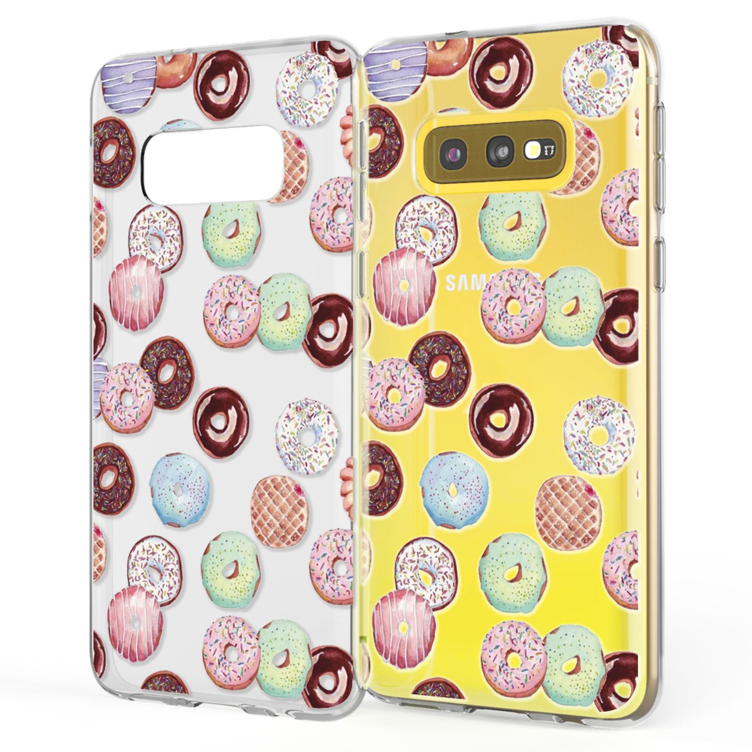 NALIA Handyhülle kompatibel mit Samsung Galaxy S10e, Slim Motiv Case Cover Etui Doughnuts NALIA