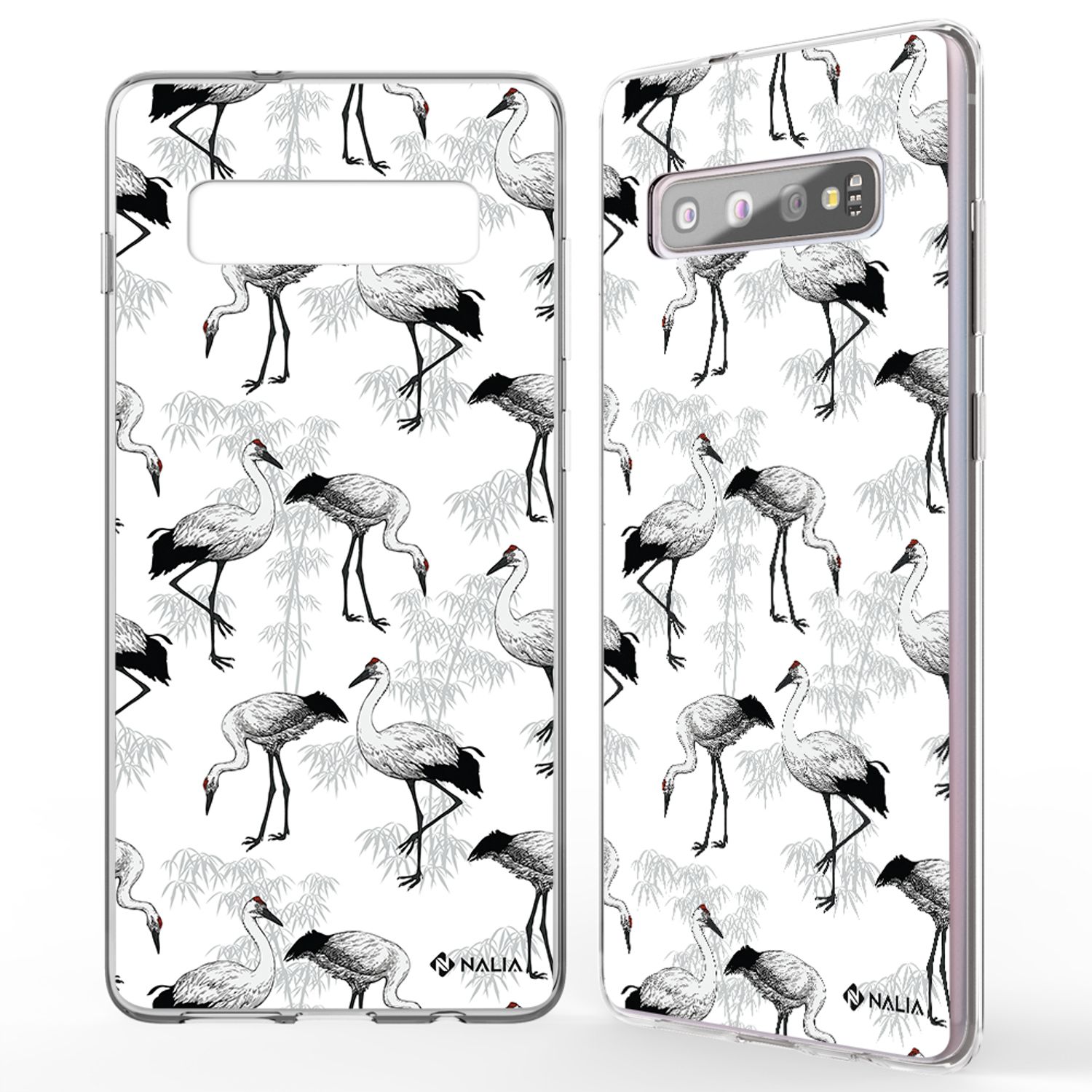 NALIA Handy Hülle für Samsung Galaxy S10, Slim Silikon Hülle Motiv Case Cover Pfau NALIA