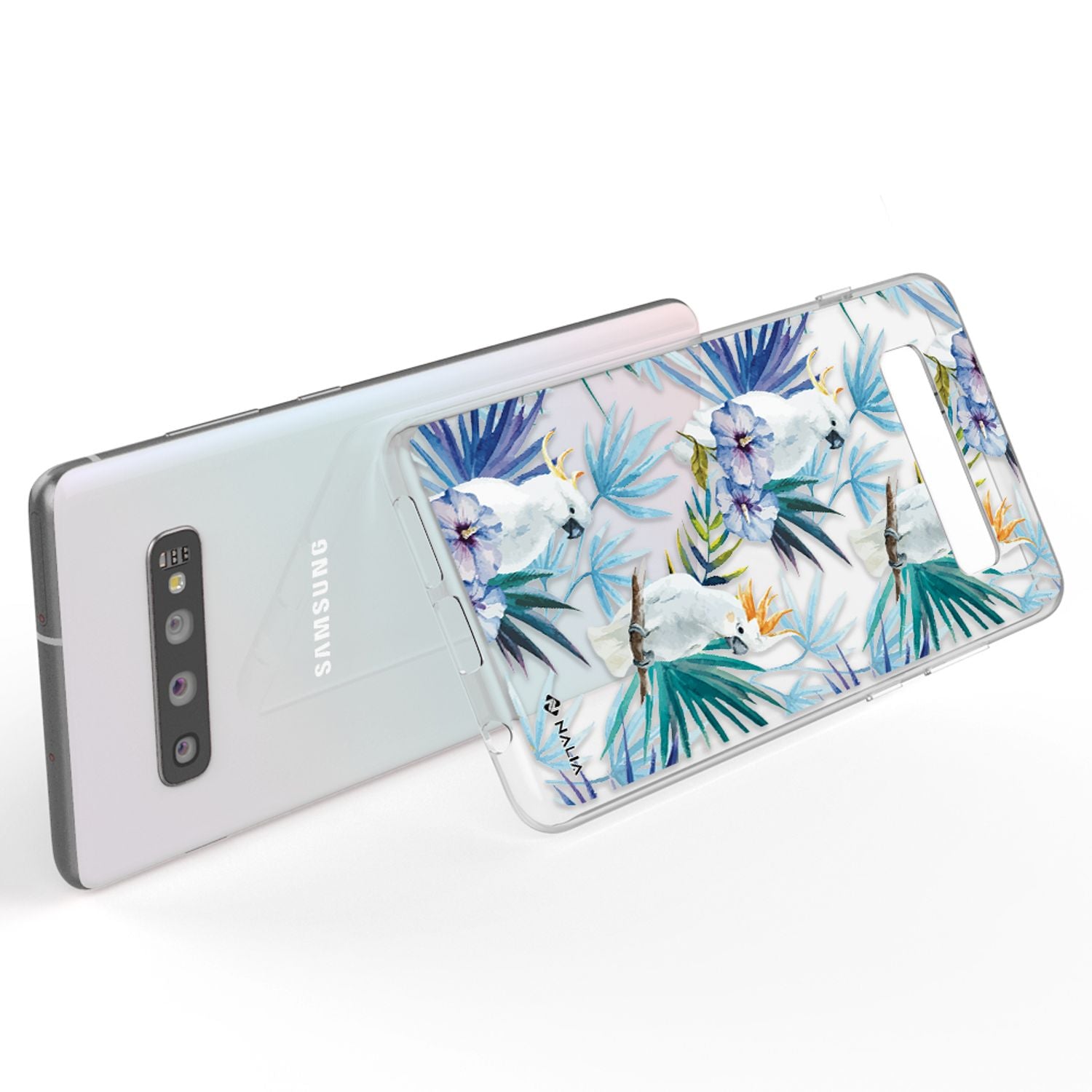 NALIA Handy Hülle für Samsung Galaxy S10, Slim Silikon Hülle Motiv Case Cover Kakadus NALIA