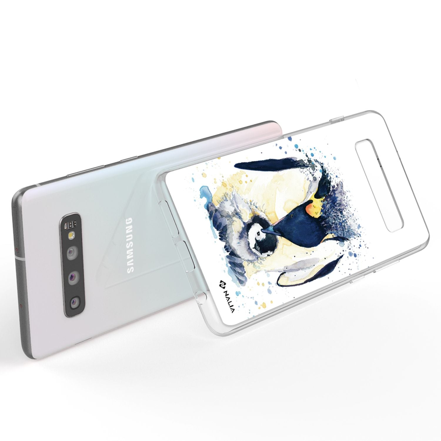 NALIA Handy Hülle für Samsung Galaxy S10, Slim Silikon Hülle Motiv Case Cover Lemur NALIA