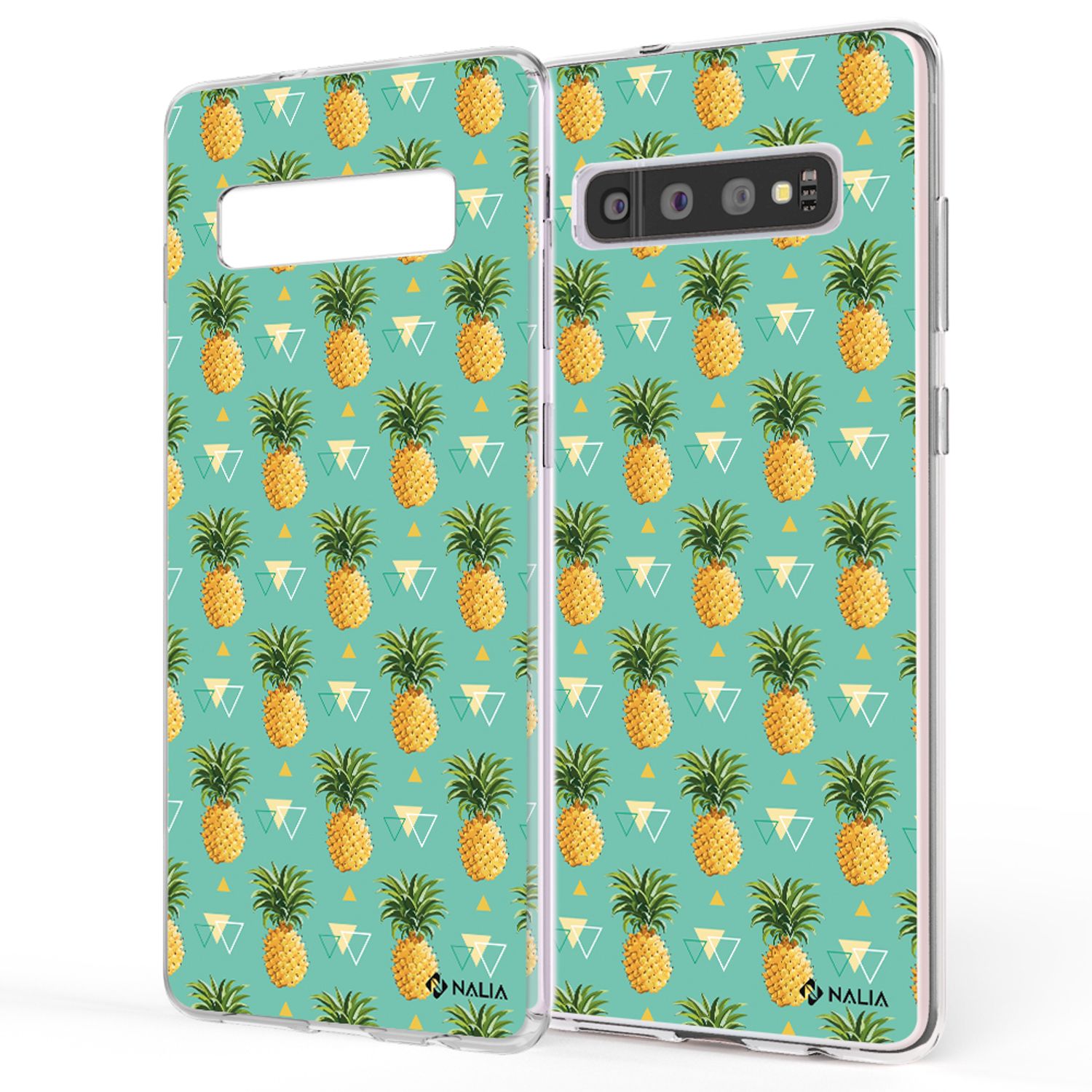 NALIA Handy Hülle für Samsung Galaxy S10, Slim Silikon Hülle Motiv Case Cover Ananas Dreieck NALIA