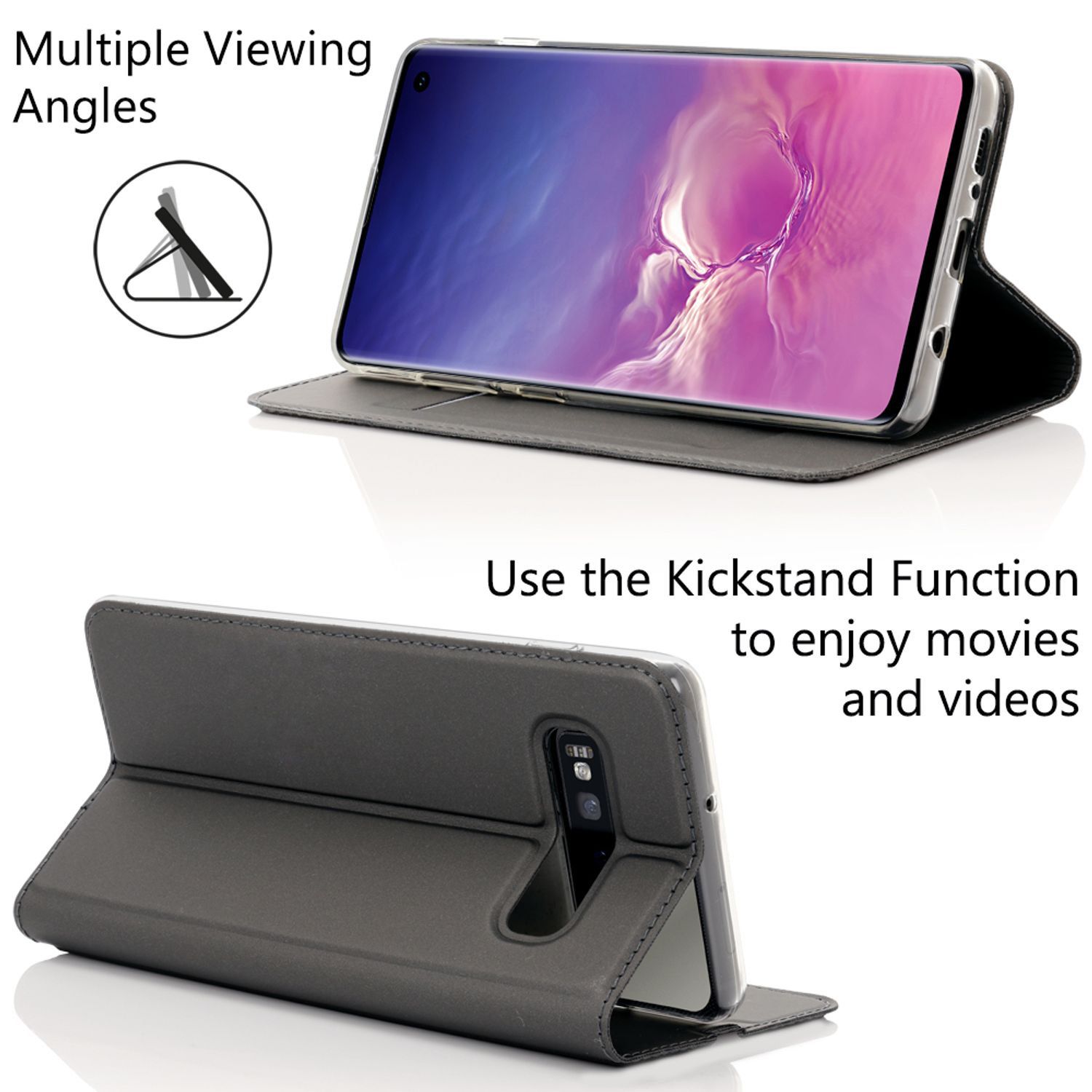 NALIA Lederhülle Samsung Galaxy S10 Klapphülle PU-Leder Bookcase NALIA Protective Hülle