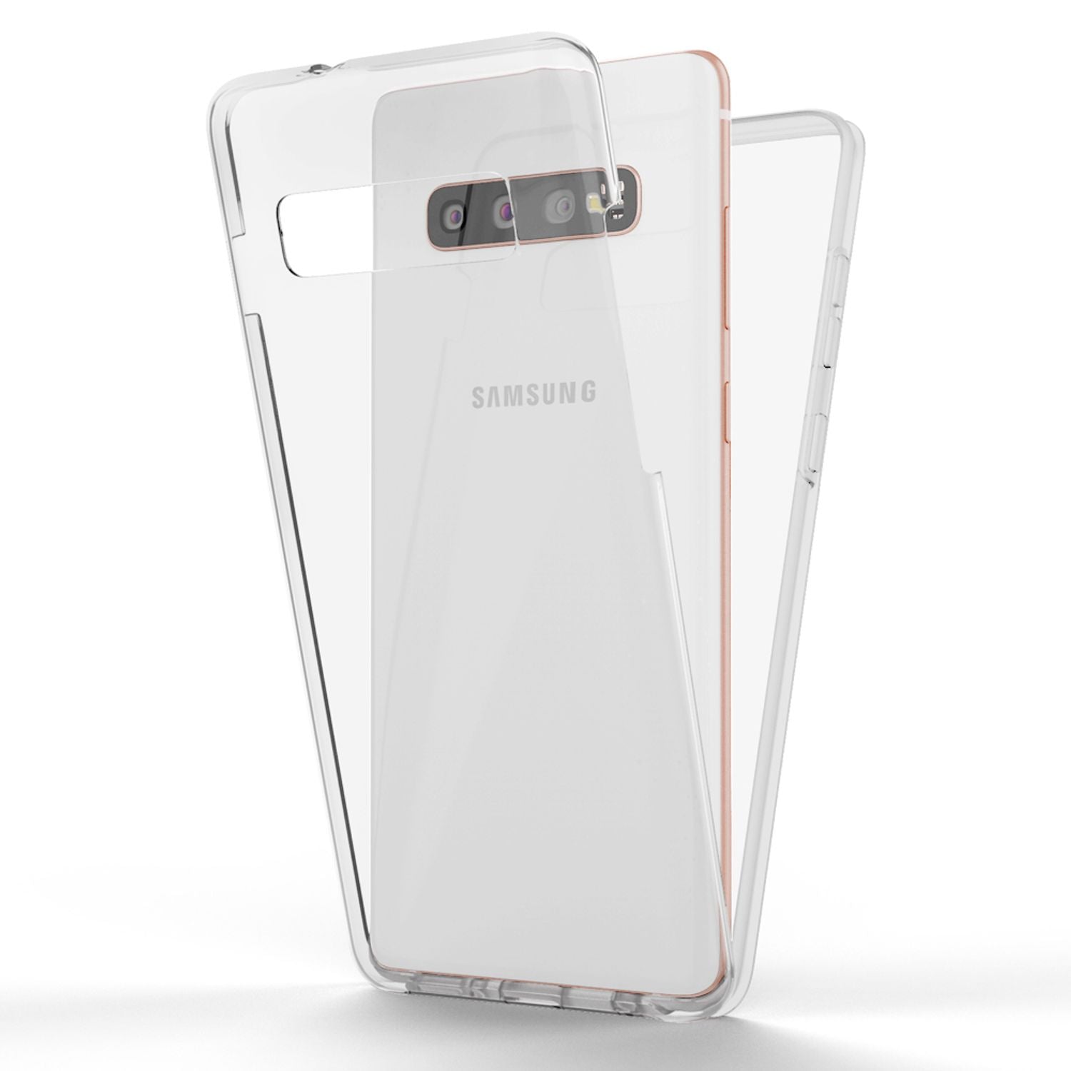 NALIA 360 Grad Handy Hülle für Samsung Galaxy S10, Full Cover Case Schutzhülle Transparent NALIA Transparente Hülle