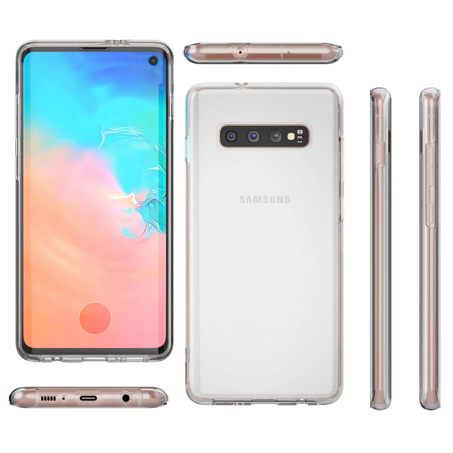 NALIA 360 Grad Handy Hülle für Samsung Galaxy S10, Full Cover Case Schutzhülle Transparent NALIA Transparente Hülle