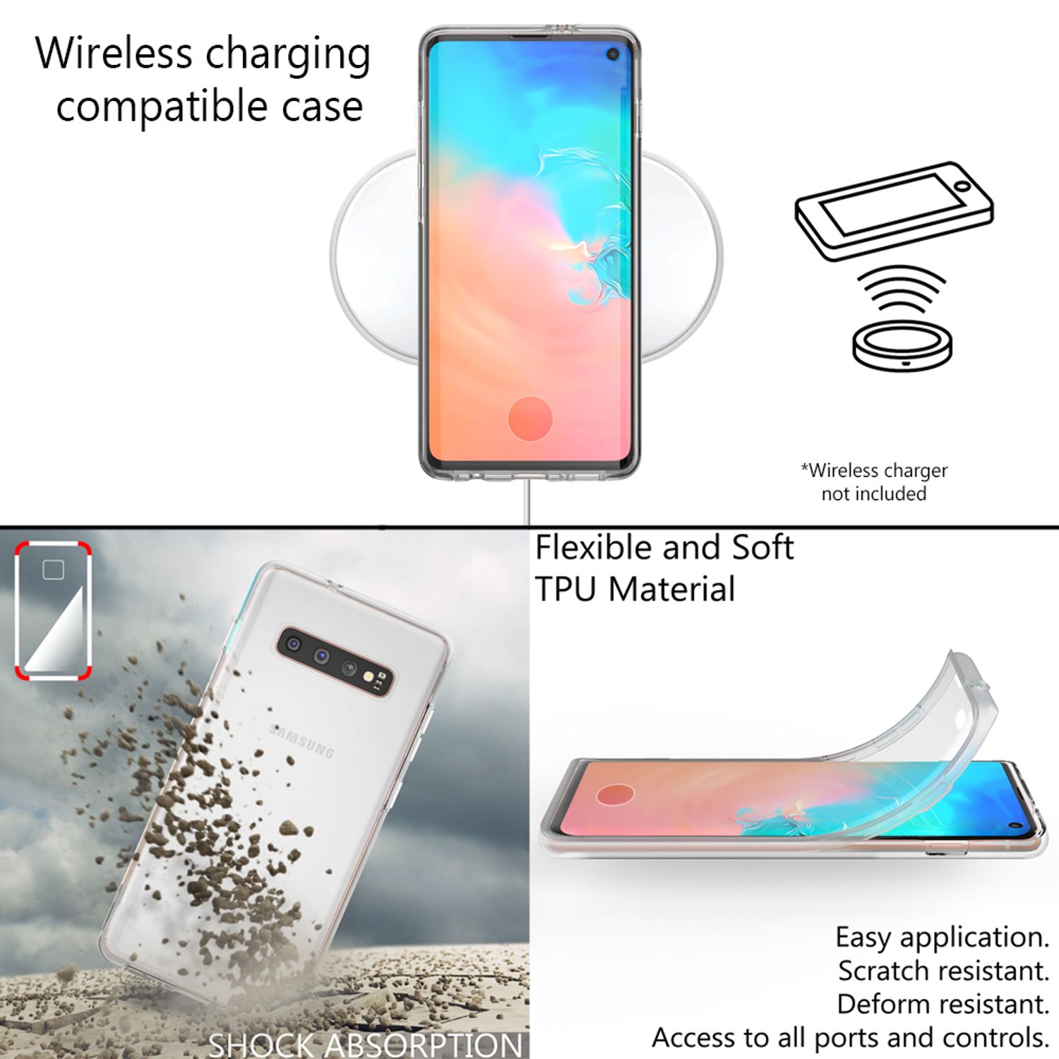 NALIA 360 Grad Handy Hülle für Samsung Galaxy S10, Full Cover Case Schutzhülle Transparent NALIA Transparente Hülle
