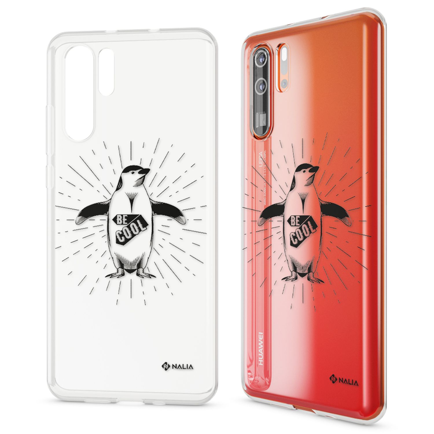 NALIA Hülle für Huawei P30 Pro, Motiv Handyhülle Slim Silikon Case Crystal Cover NALIA