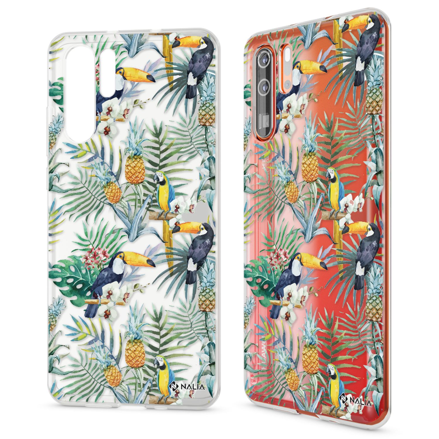 NALIA Hülle für Huawei P30 Pro, Motiv Handyhülle Slim Silikon Case Crystal Cover Storch NALIA