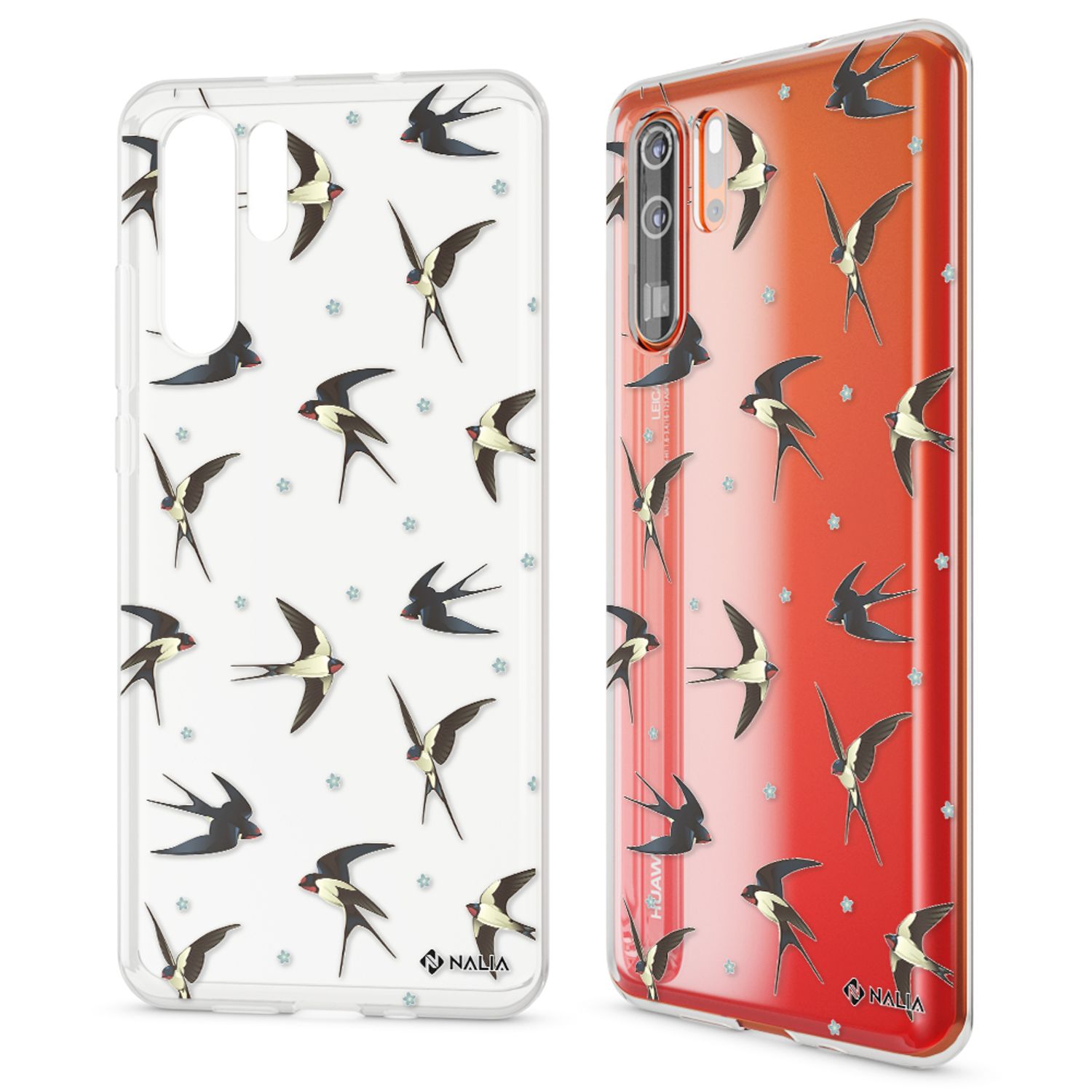 NALIA Hülle für Huawei P30 Pro, Motiv Handyhülle Slim Silikon Case Crystal Cover NALIA