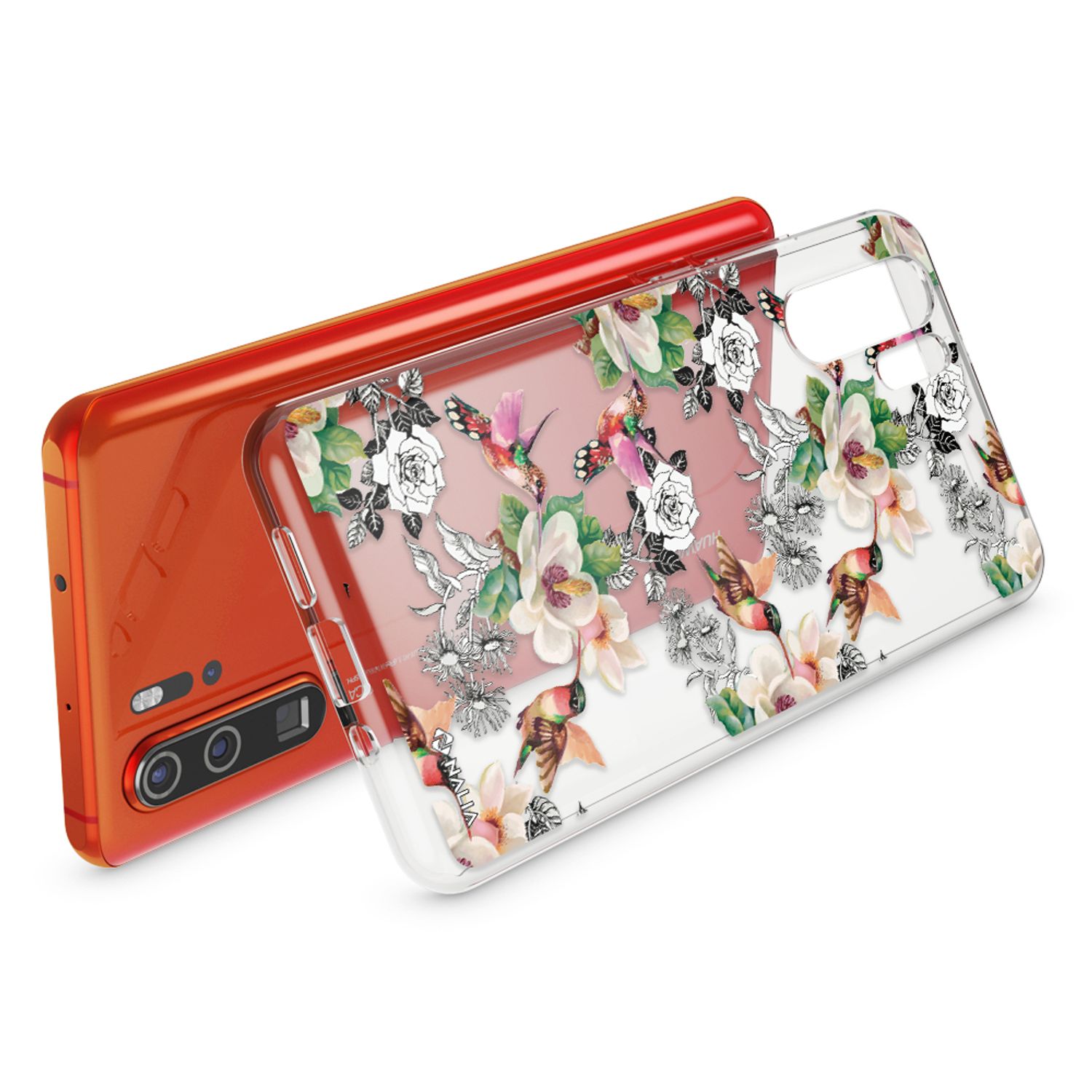 NALIA Hülle für Huawei P30 Pro, Motiv Handyhülle Slim Silikon Case Crystal Cover Kolibri NALIA