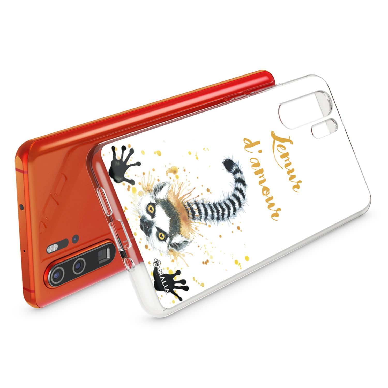 NALIA Hülle für Huawei P30 Pro, Motiv Handyhülle Slim Silikon Case Crystal Cover Lemur NALIA