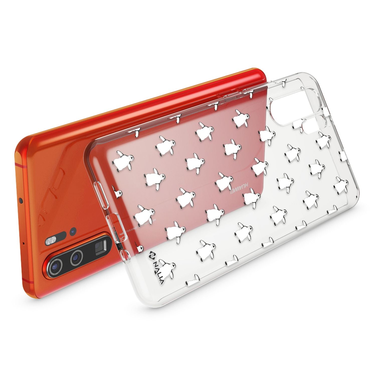 NALIA Hülle für Huawei P30 Pro, Motiv Handyhülle Slim Silikon Case Crystal Cover Pinguine NALIA