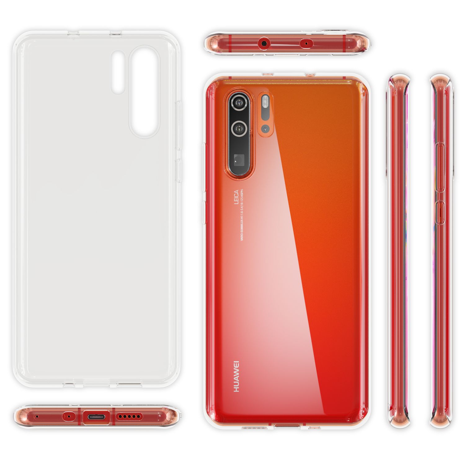 NALIA Hülle für Huawei P30 Pro, Motiv Handyhülle Slim Silikon Case Crystal Cover Pinguine NALIA