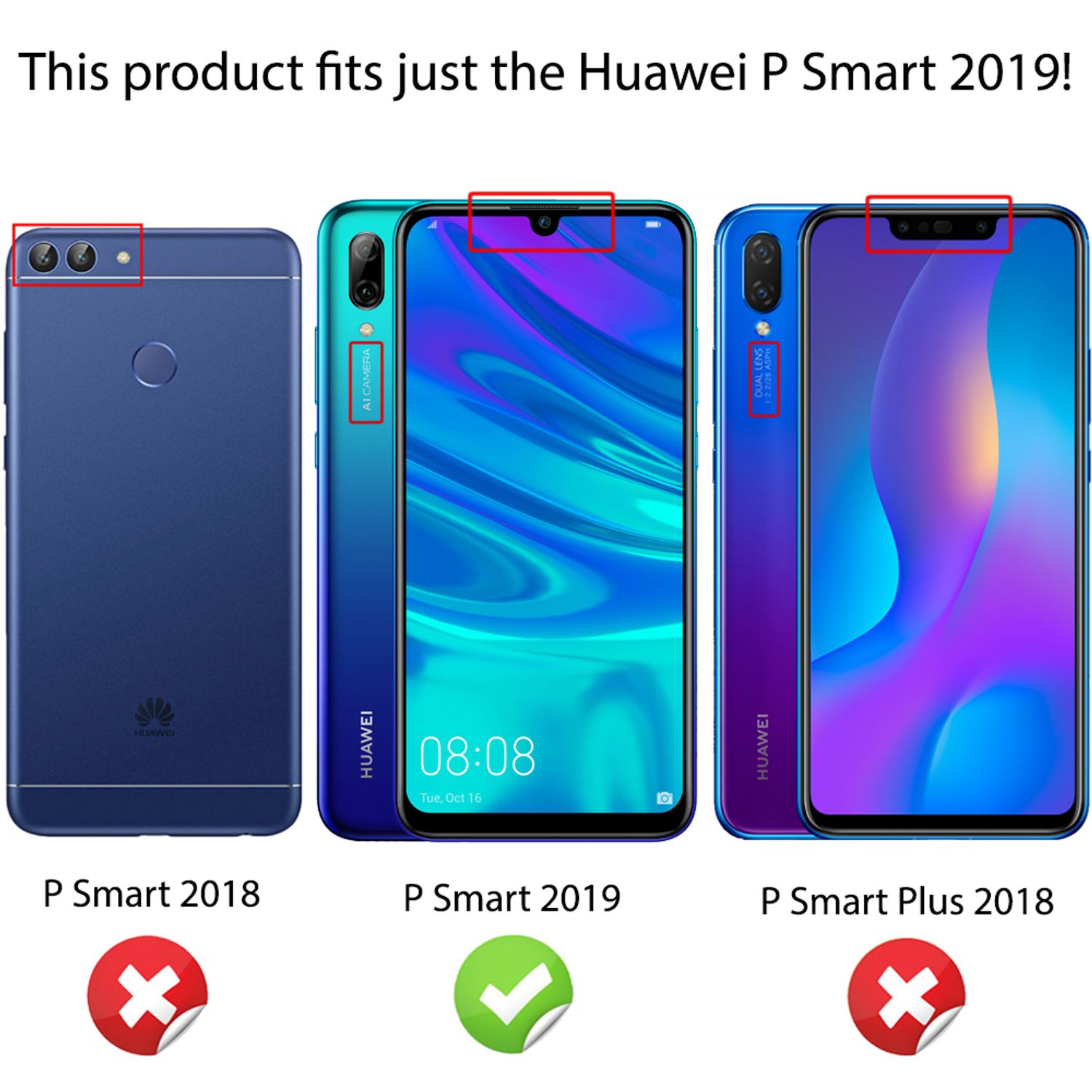 NALIA Ring Hülle für Huawei P smart 2019, Magnetische Silikon Handy Hülle Cover Default Title NALIA Protective Hülle