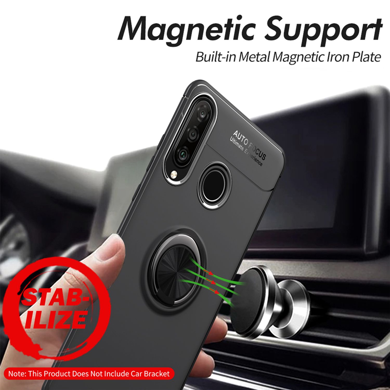 NALIA Ring Hülle für Huawei P30 Lite, Magnetische Handyhülle für KFZ Halterung Default Title NALIA Protective Hülle