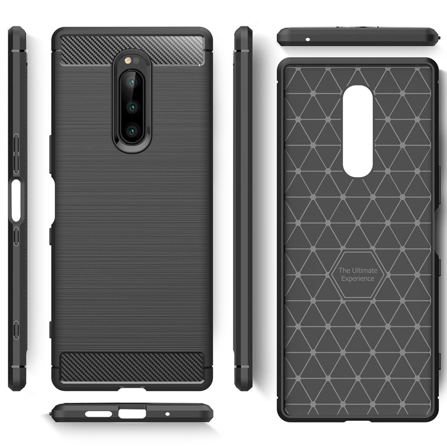 NALIA Handy Hülle für Sony Xperia 1, Carbon Cover Silikon Case Slim Bumper Etui Default Title NALIA Protective Hülle
