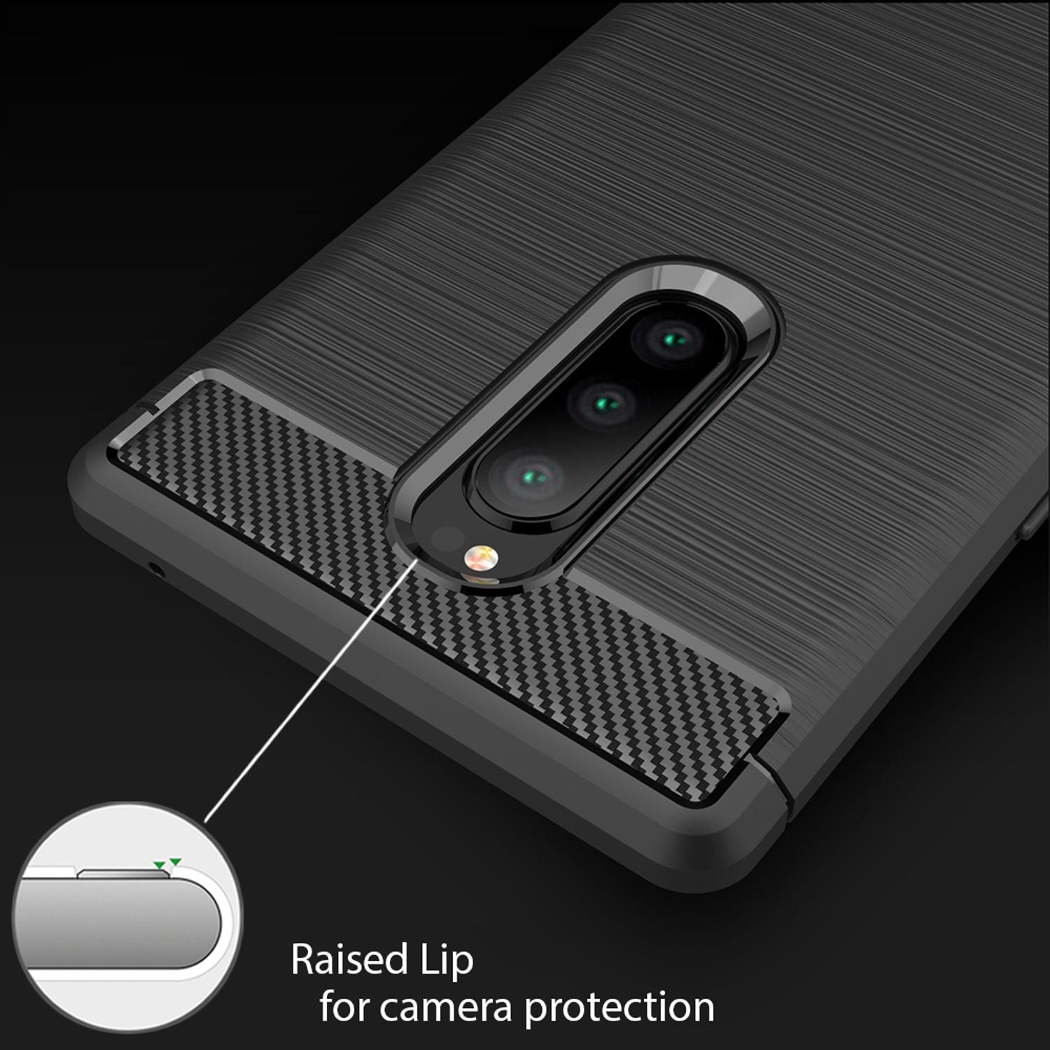NALIA Handy Hülle für Sony Xperia 1, Carbon Cover Silikon Case Slim Bumper Etui Default Title NALIA Protective Hülle