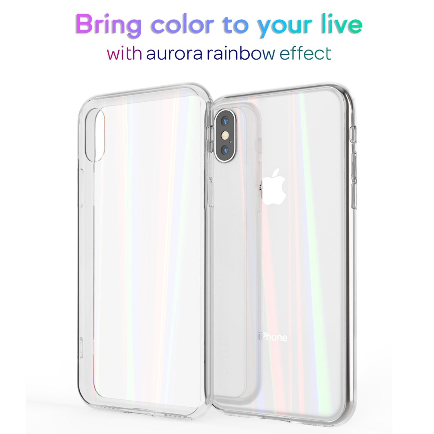 NALIA Hartglas Handyhülle für iPhone X / XS, Schutz Case Cover Tasche Bumper Etui Transparent NALIA