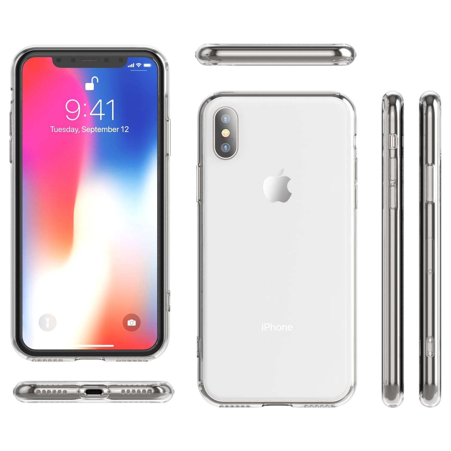 NALIA Hartglas Handy Hülle für iPhone X Xs, Schutz Case Cover Tasche Bumper Etui Default Title NALIA