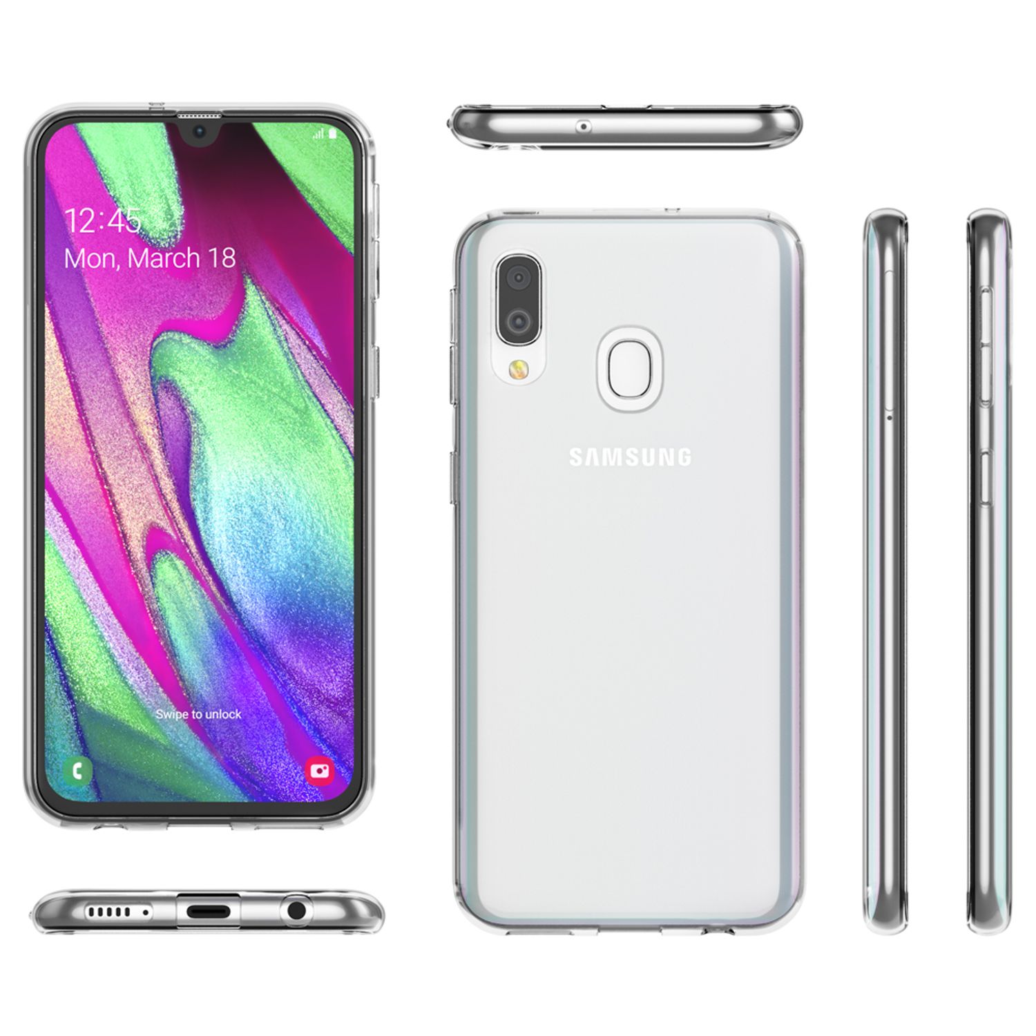 NALIA Handyhülle für Samsung Galaxy A40 Hülle, Durchsichtige Silikon Schutzhülle Default Title NALIA Transparente Hülle