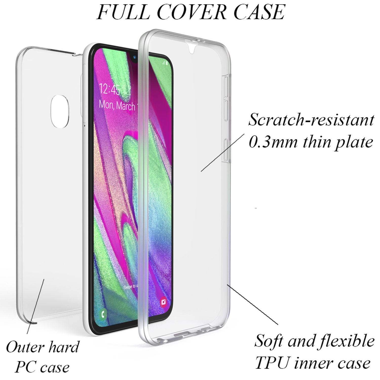 NALIA Handy Hülle für Samsung Galaxy A20e, 360 Grad Schutz Cover Case Bumper Default Title NALIA Transparente Hülle