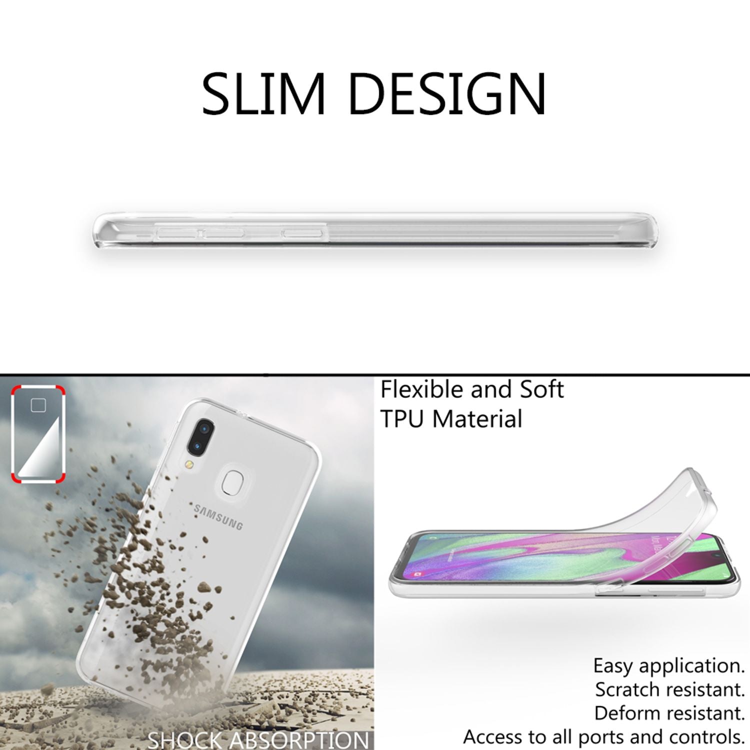 NALIA Handy Hülle für Samsung Galaxy A40, 360 Grad Slim Schutz Case Cover Tasche Default Title NALIA Transparente Hülle