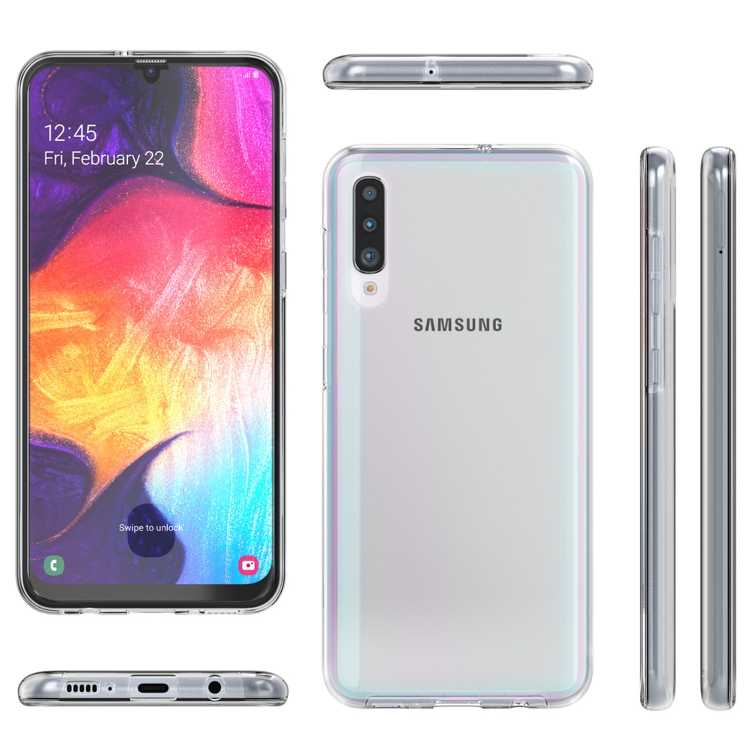 NALIA Handy Hülle für Samsung Galaxy A50, Slim Schutz Case Cover Tasche Bumper Default Title NALIA Transparente Hülle