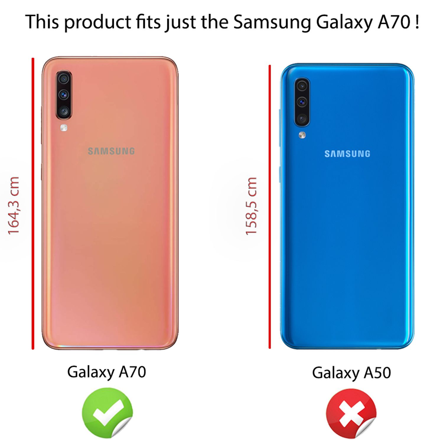 NALIA 360° Ring Handy Hülle für Samsung A70, Case Cover Schutz Tasche Schale TPU Schwarz NALIA Protective Hülle