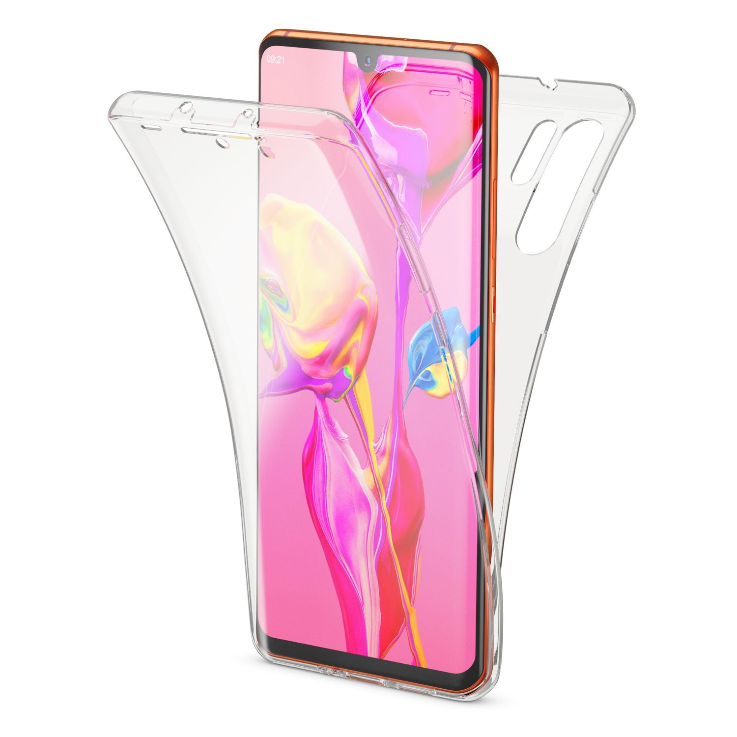 NALIA 360 Grad Handyhülle für Huawei P30 Pro, Full-Body Silikon Rundum Hülle Transparent NALIA