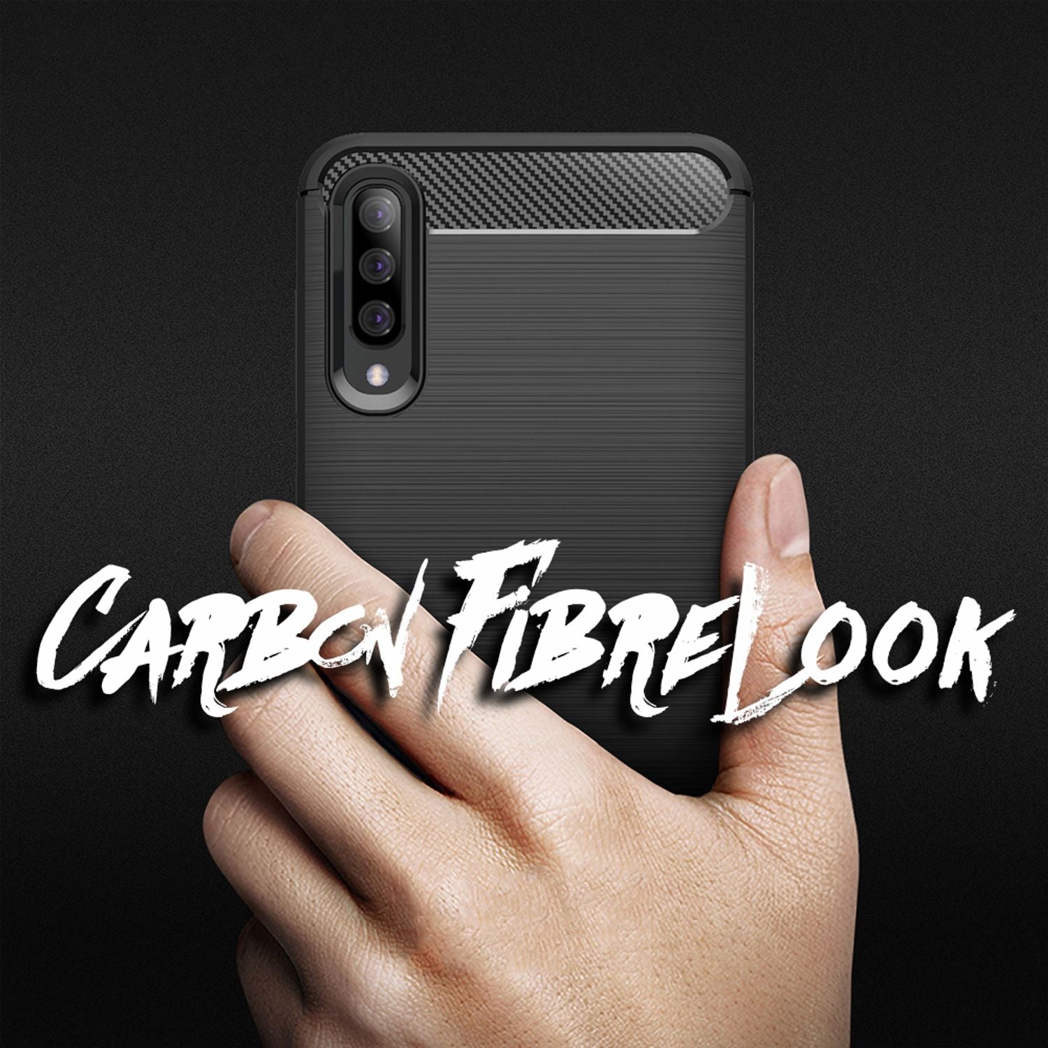 NALIA Design Case für Samsung Galaxy A70 Hülle, Karbon Stylische Handyhülle Default Title NALIA Protective Hülle