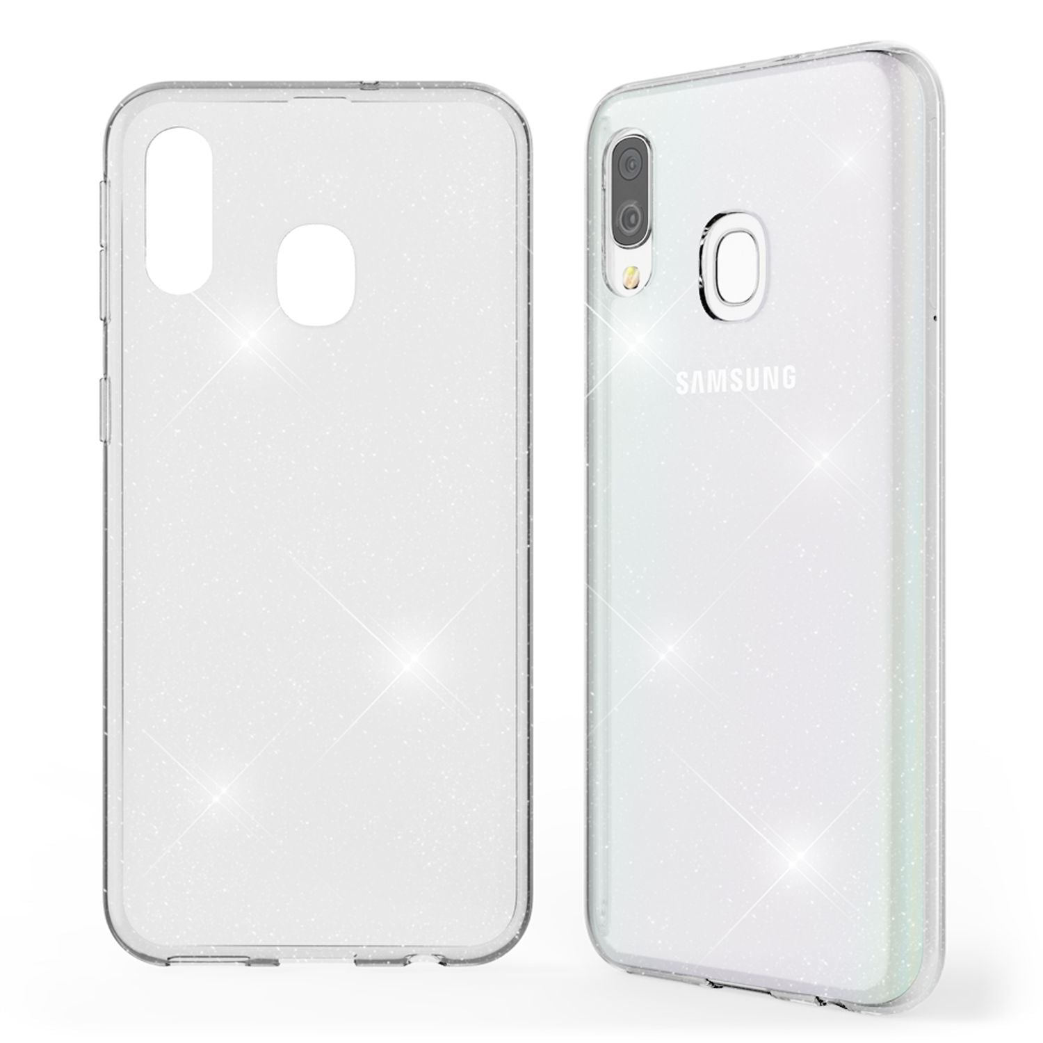 NALIA Glitzer Handy Hülle für Samsung Galaxy A20e, Schutz Case Cover Tasche Etui Default Title NALIA Transparente Hülle
