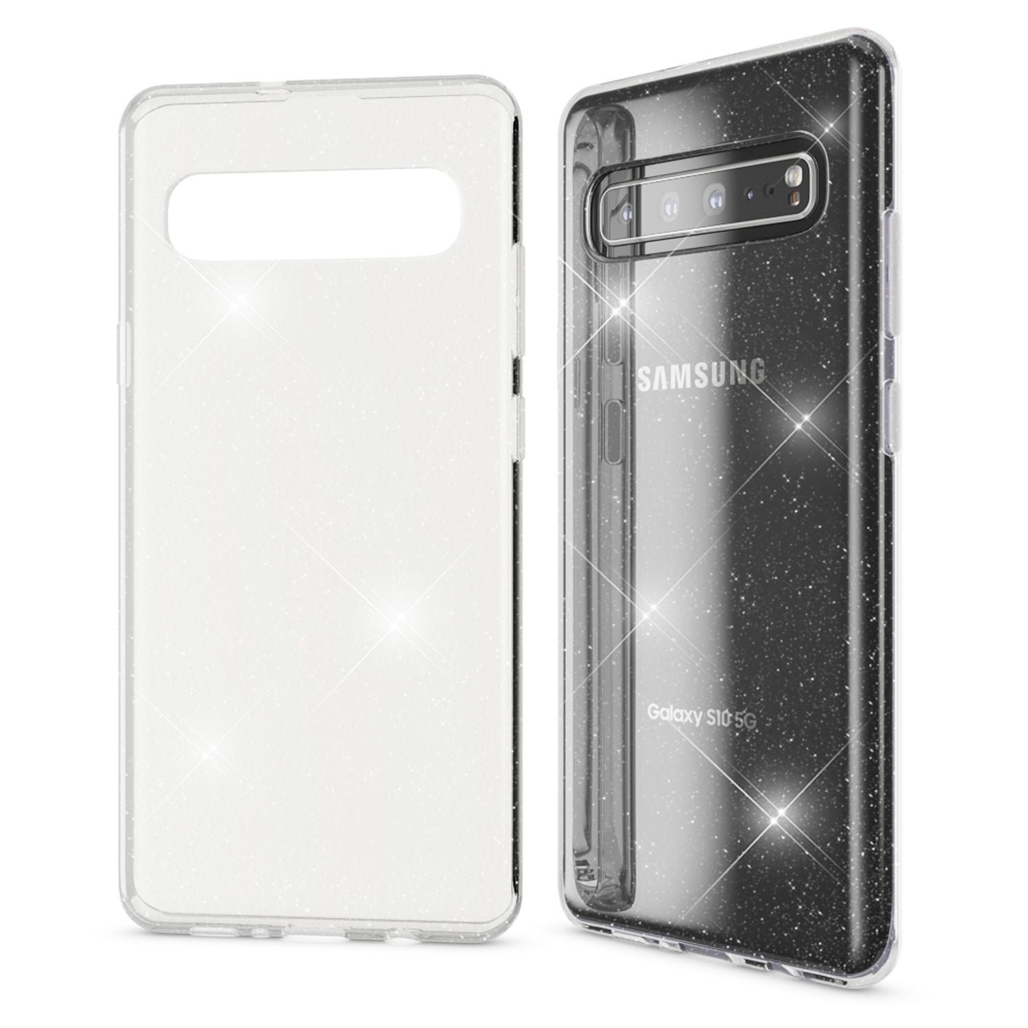NALIA Glitzer Handy Hülle für Samsung Galaxy S10 5G, Schutz Case Cover Tasche Default Title NALIA Transparente Hülle