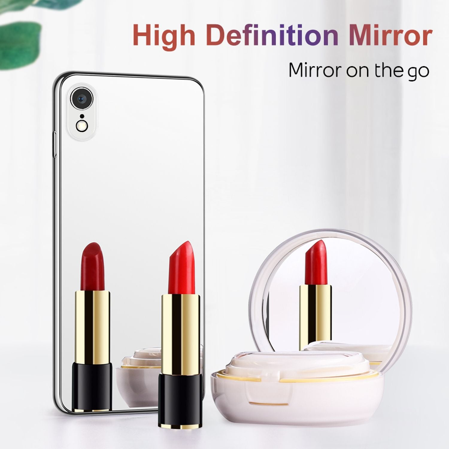 NALIA Spiegel Hart Glas Hülle für iPhone XR, Mirror Case 9H Tempered Glass Cover NALIA