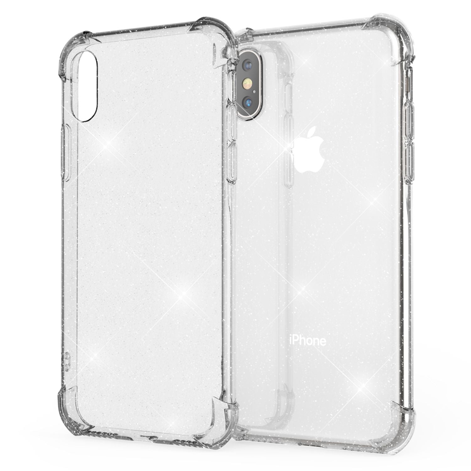 NALIA Glitzer Handy Hülle für iPhone XS Max, Schutz Case Cover Phone Bumper Etui Transparent NALIA