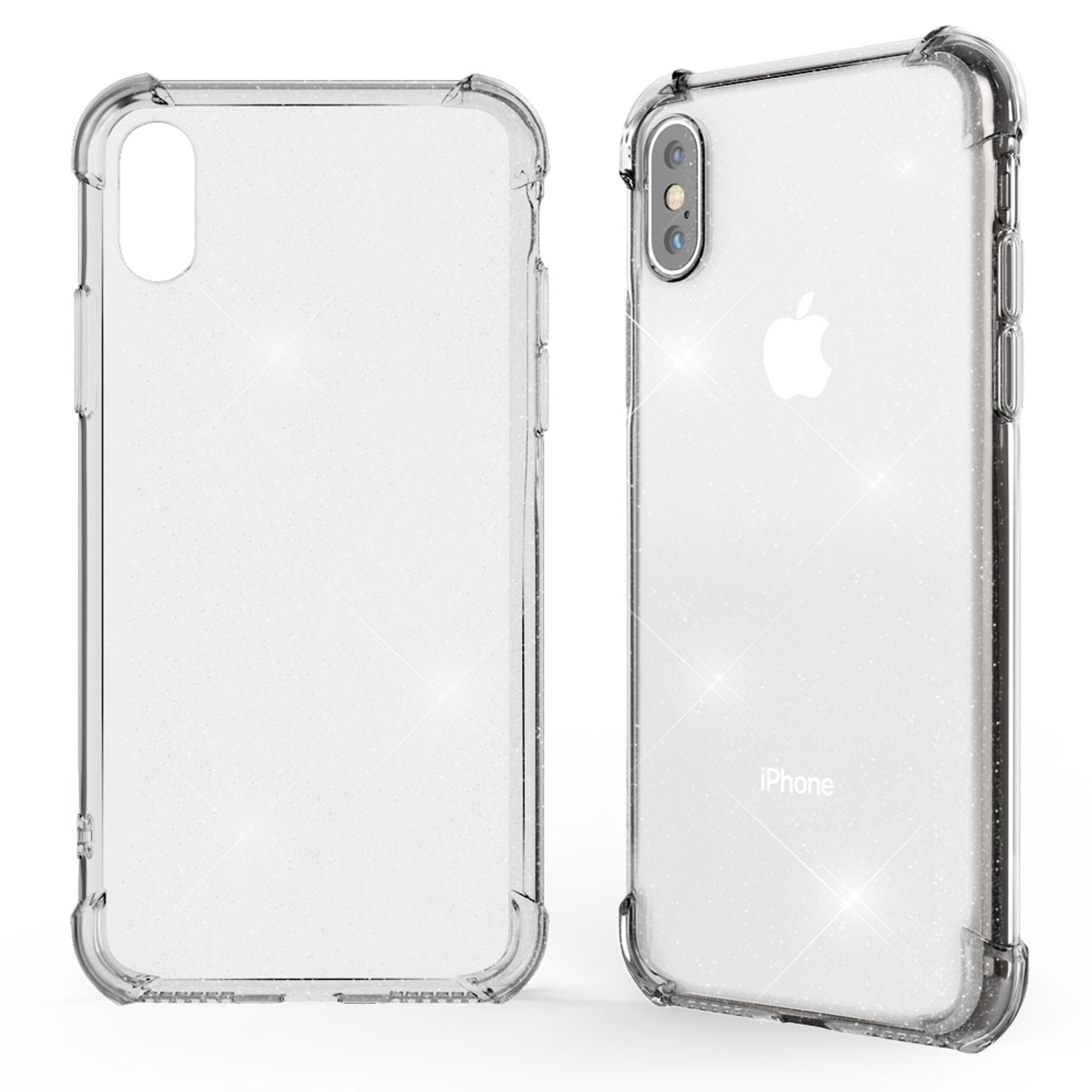 NALIA Glitzer Handy Hülle für iPhone XS Max, Schutz Case Cover Phone Bumper Etui Transparent NALIA