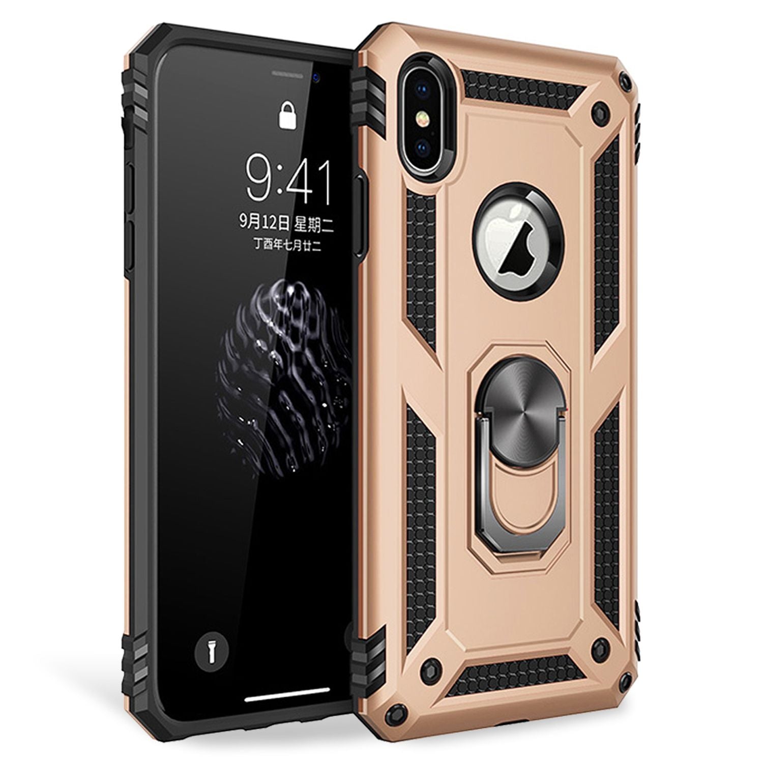 NALIA Ring Handy Hülle für iPhone XS Max, 360 Grad Schutz Case Cover Tasche Etui